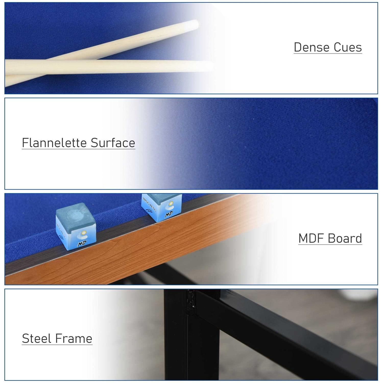 Soozier 55'' Portable Folding Billiards Table Game Pool Table for Kids Adults with Cues - Image 4