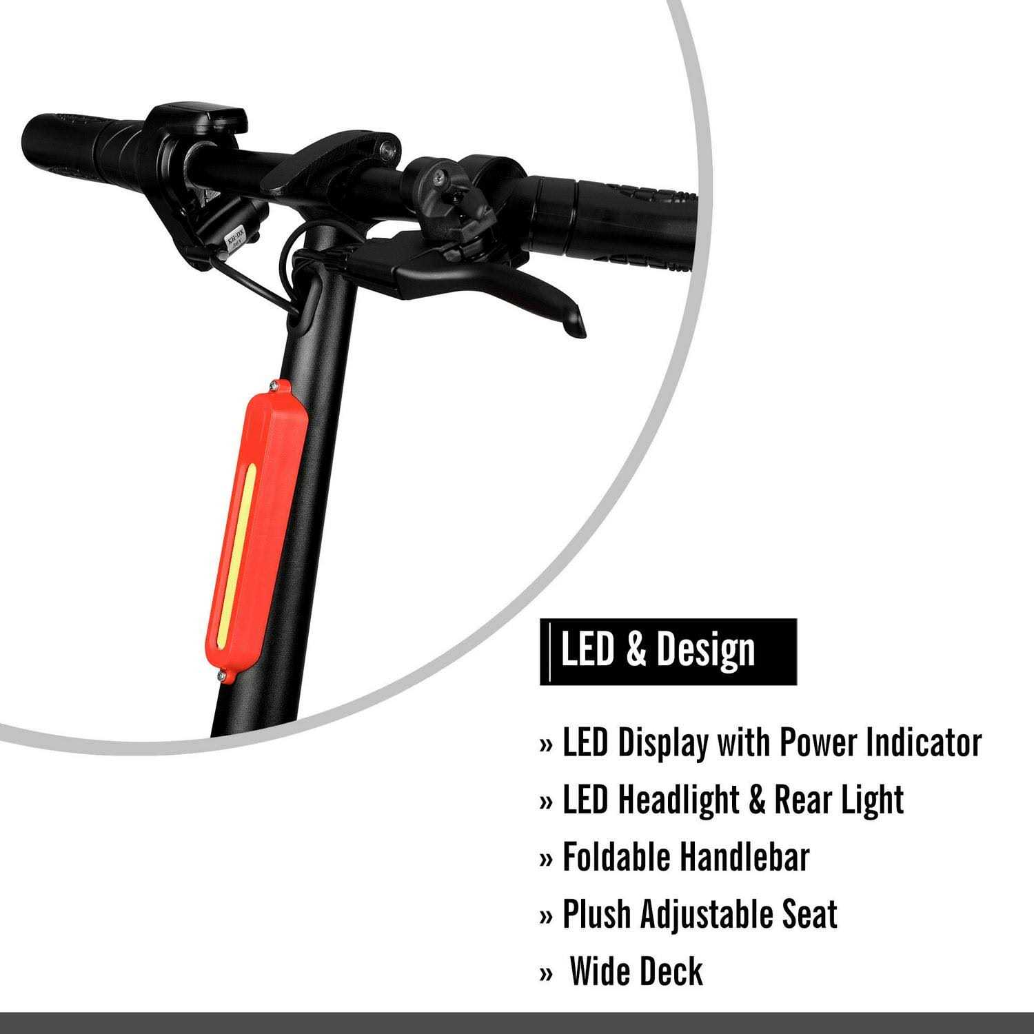 Hyper 36V Skute Commute 12 inch Seated Electric Scooter with Basket - Image 4