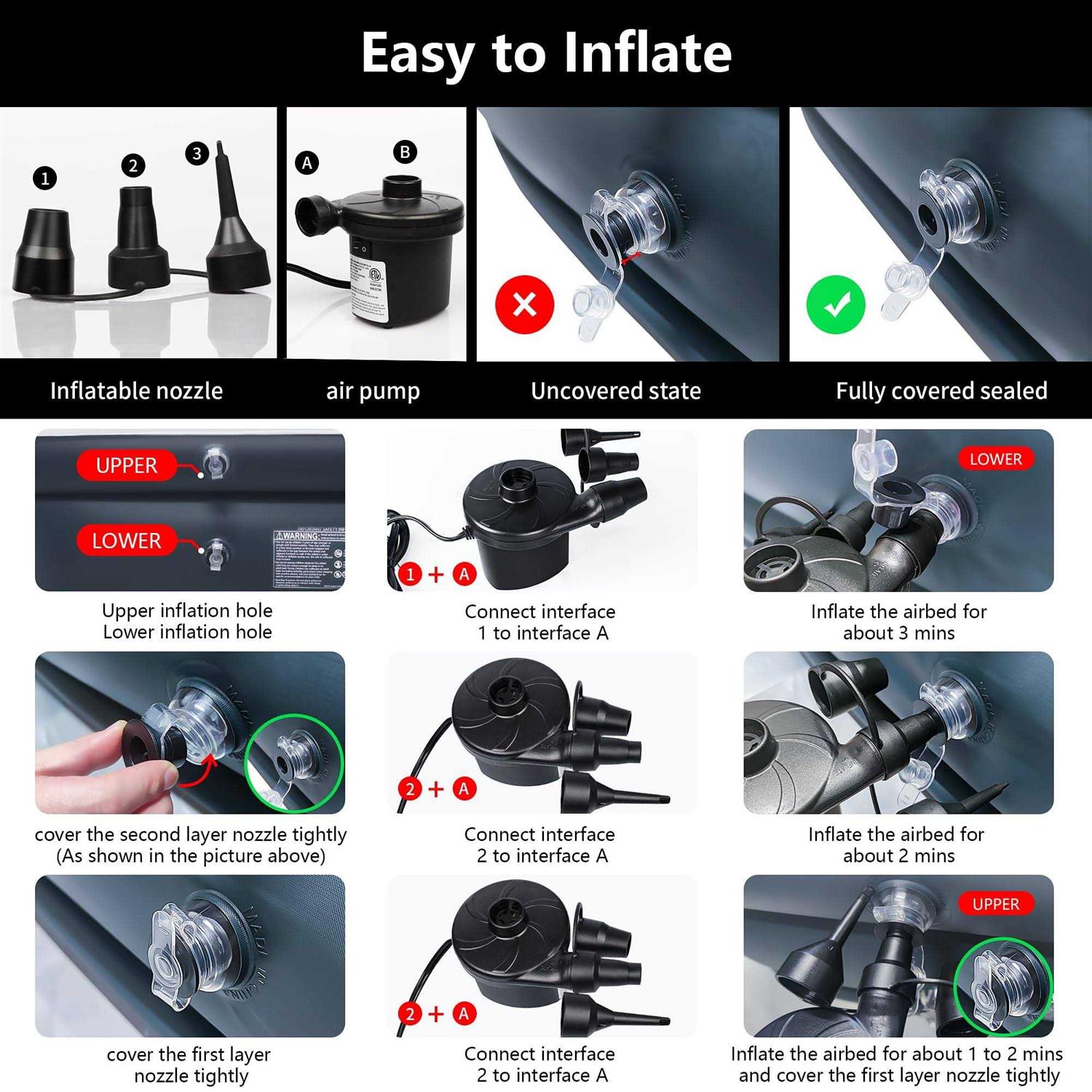 Cirtek Air Mattress 18 Inflatable Mattress for Camping Travel Sleeping - Image 2