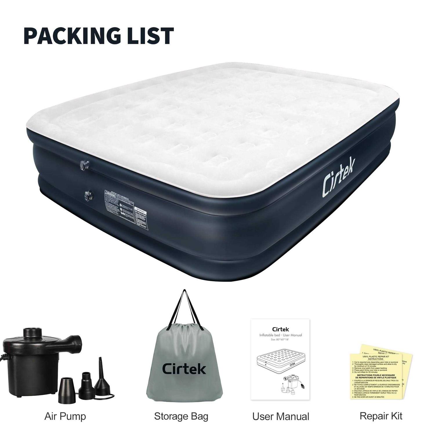 Cirtek Air Mattress 18 Inflatable Mattress for Camping Travel Sleeping - Image 4