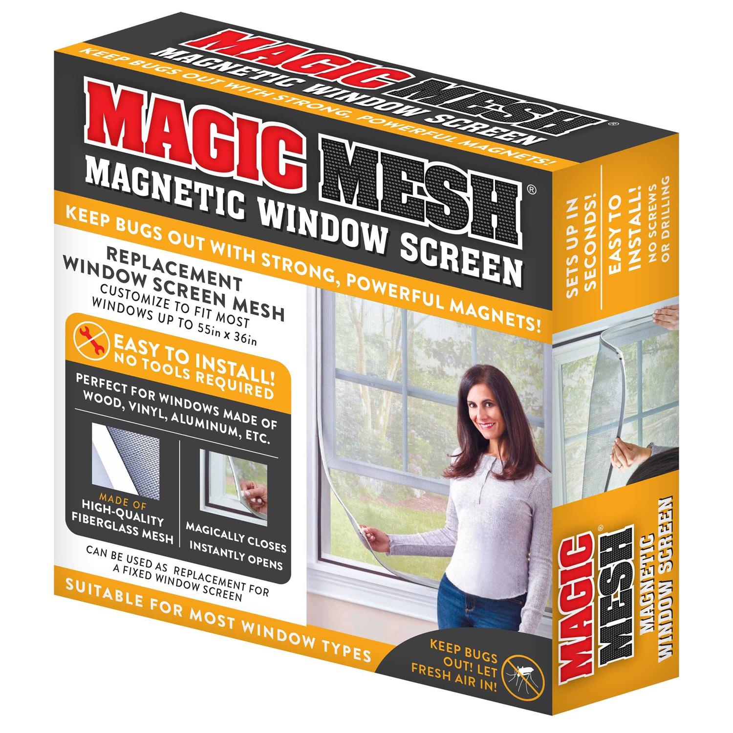 Magic Mesh Replacement Window Screen Magnetic Fiberglass