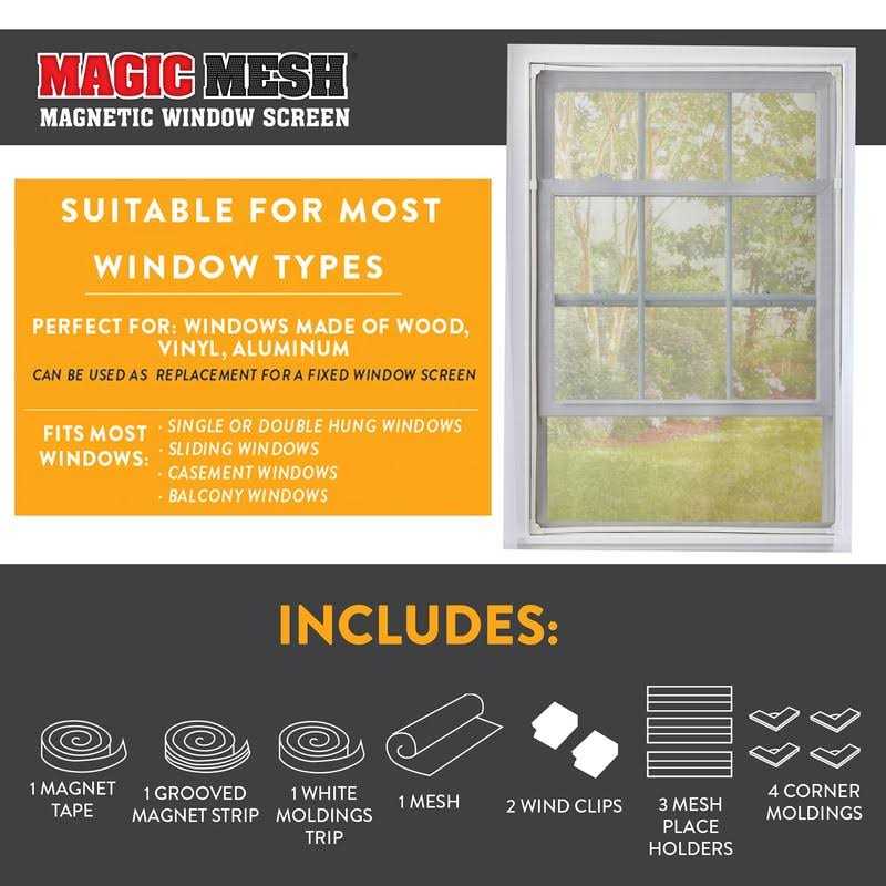 Magic Mesh Replacement Window Screen Magnetic Fiberglass - Image 2