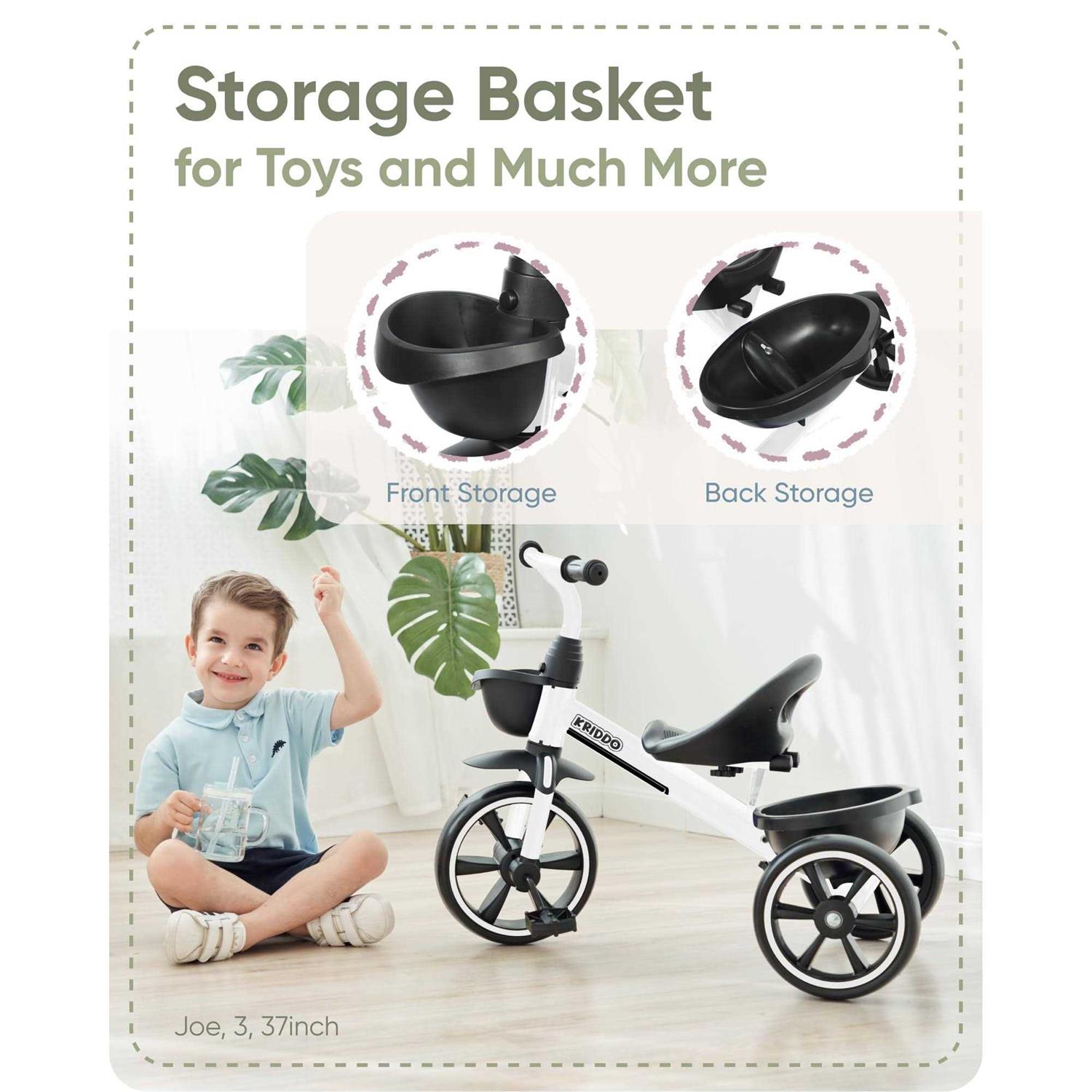 KRIDDO Tricycles Age 24 Month to 4 Years Toddler Kids Trike for 2.5 to 5 Year Old - Image 2