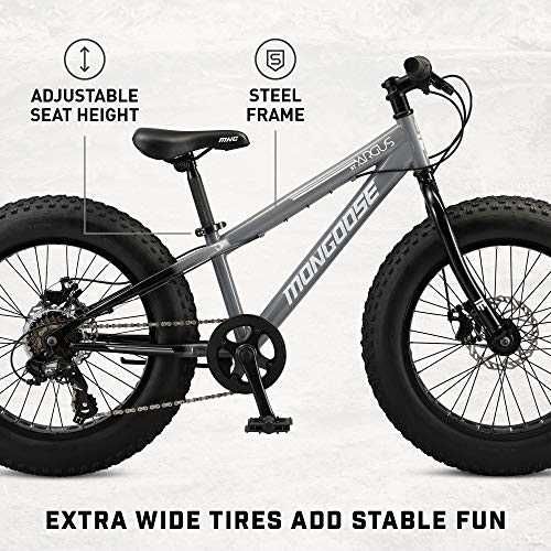 Mongoose Argus ST & Trail Fat Tire Mountain Bike for Adult Youth Men Women, 20 to 26-Inch Wheels, Mechanical Disc Brakes, Steel or Aluminum Frame - Image 4