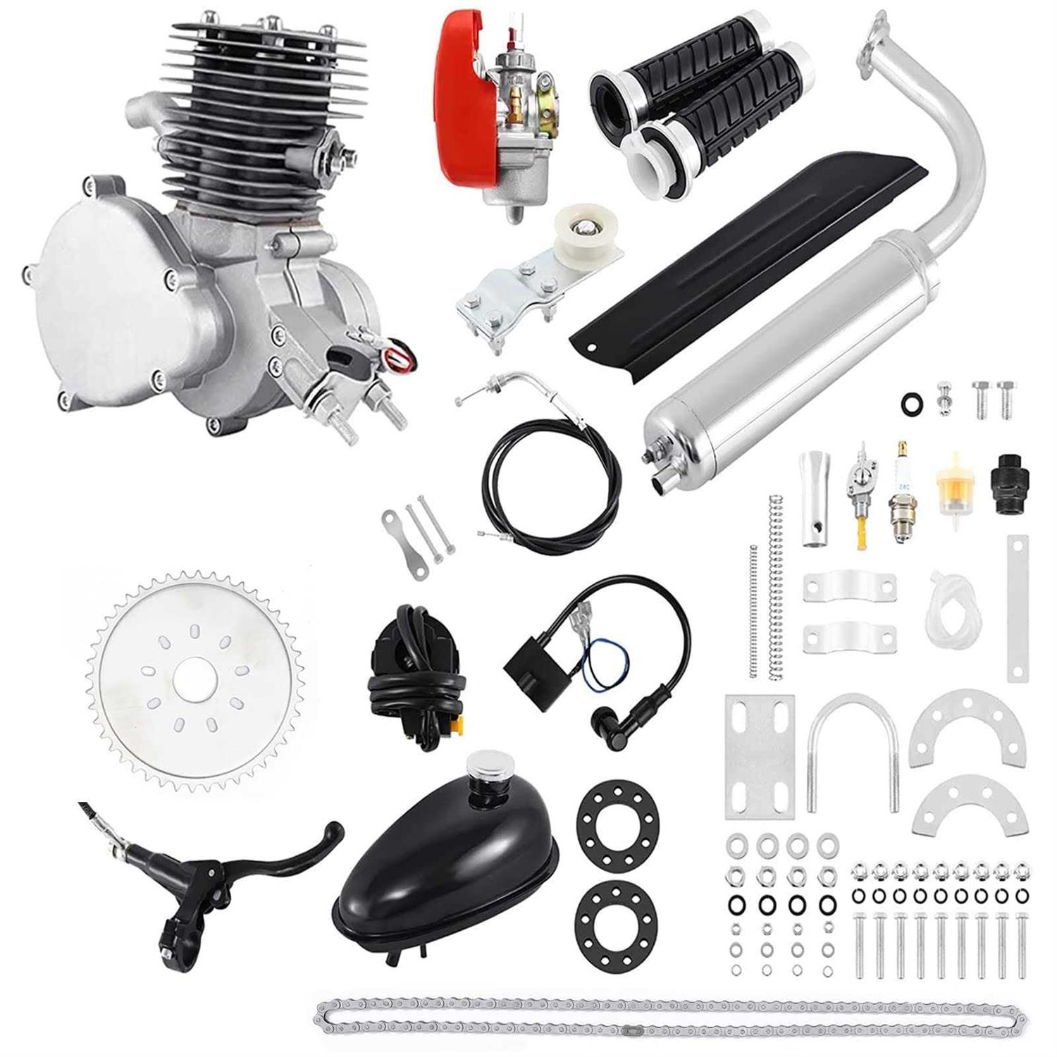 Frederimo 100cc Bicycle Engine Kit 2 Stroke Bike Motor Kit Petrol Gas Motor Conversion Kit Air-Cooling Motorized Bicycle Kit Super Fuel-efficient