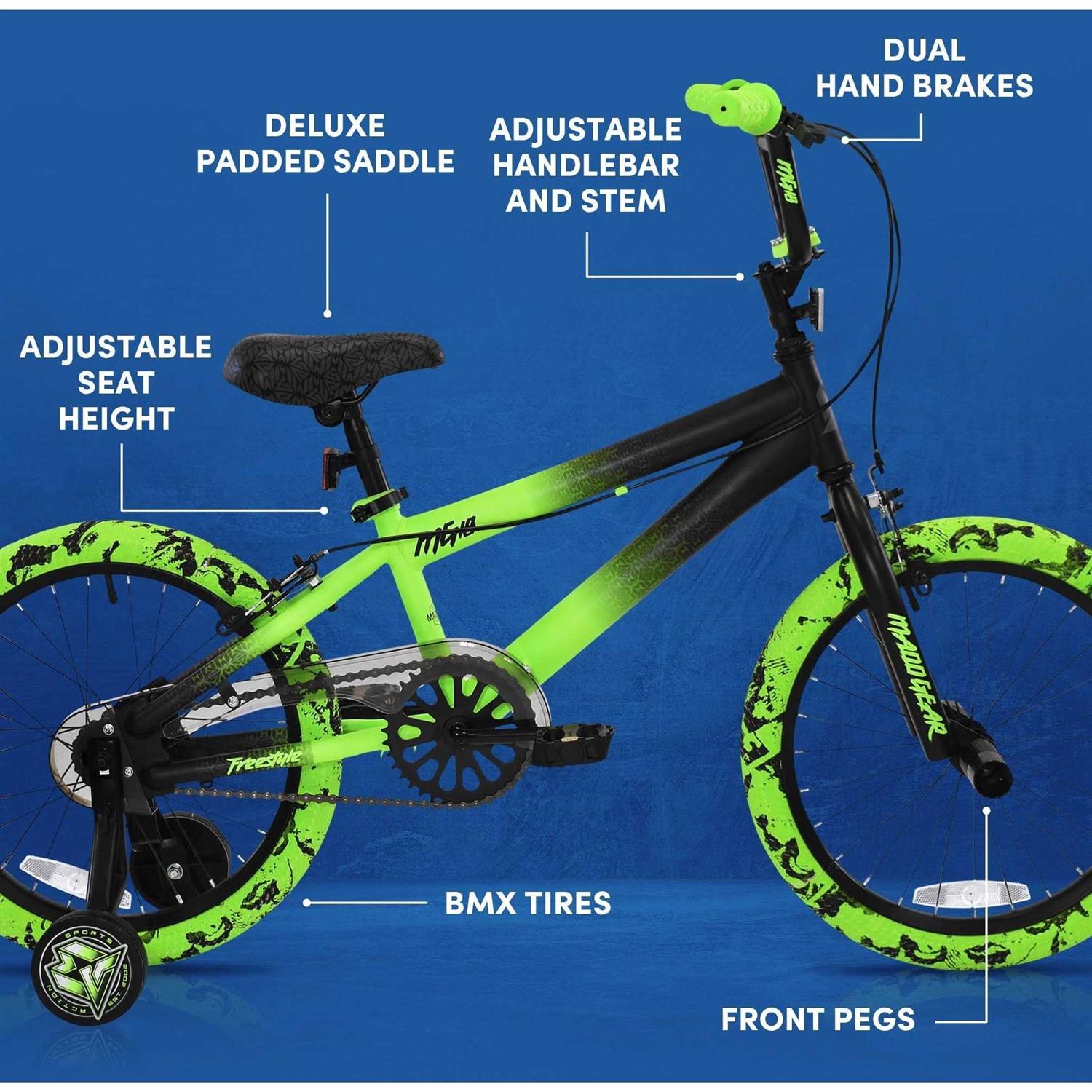 Bicycles 18 Madd Gear MG18 BMX Boy's Bike, Black and Green - Image 5