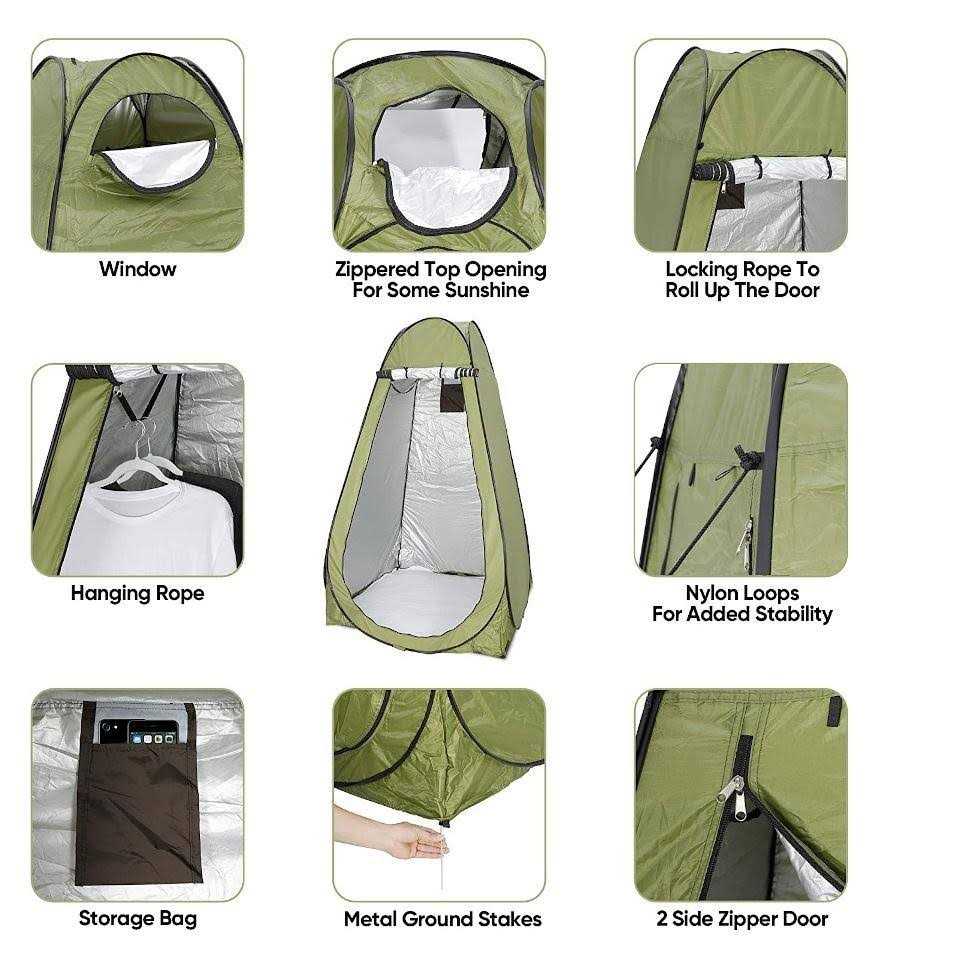 Monoprice Pop Up Privacy Tent Instant Shower Tent Portable Outdoor Rain Shelter - Image 5