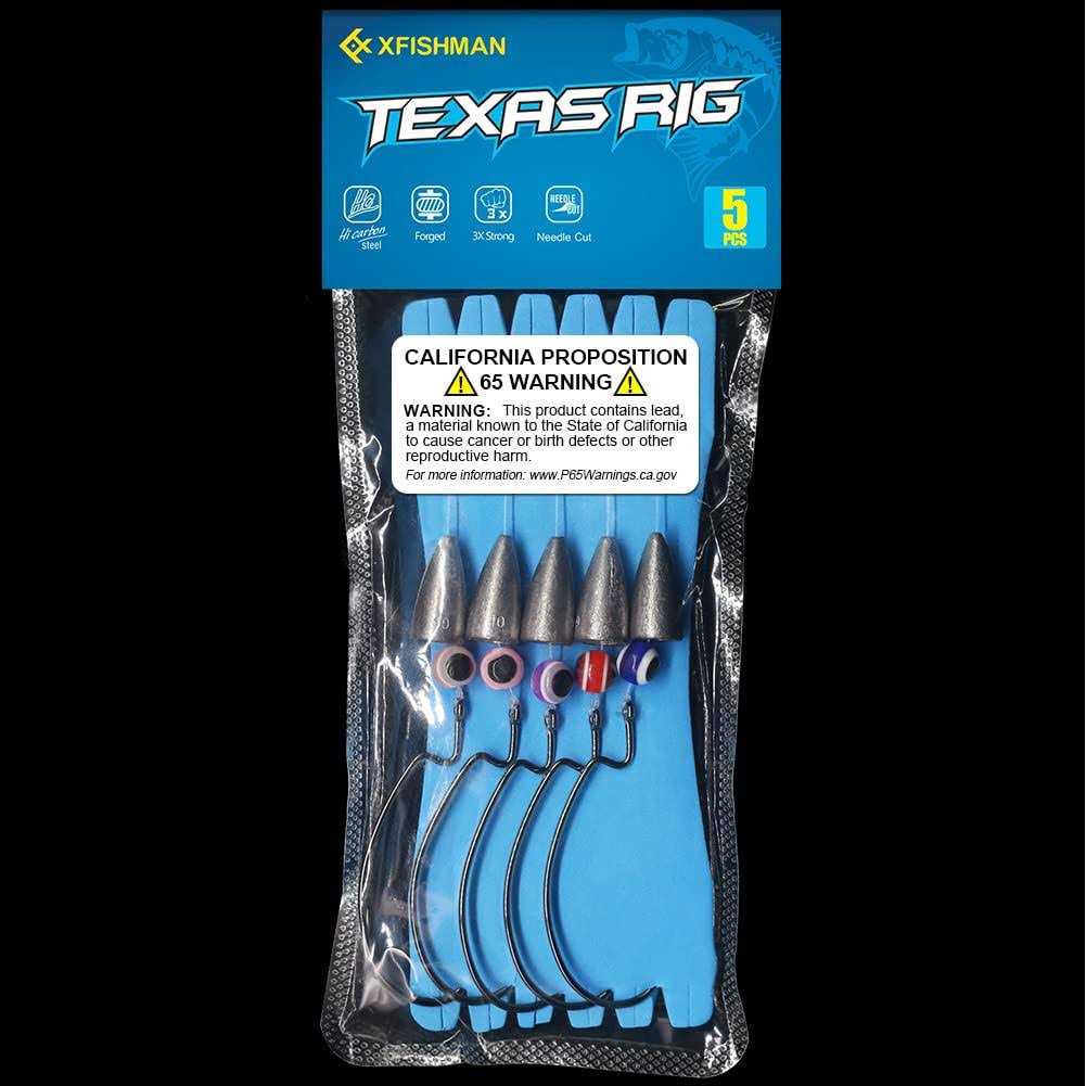 XFISHMAN Texas-Rigs-for-Bass-Fishing-Leaders-with-Weights-Hooks-Rigged-Line-Kit - Image 4