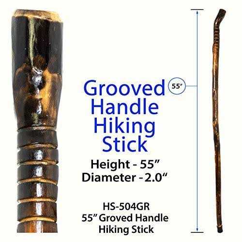 RMS Natural Wood Walking Stick 48 inch Handcrafted Wooden Hiking Stick and Trekking Pole with Wrist Strap - Image 4