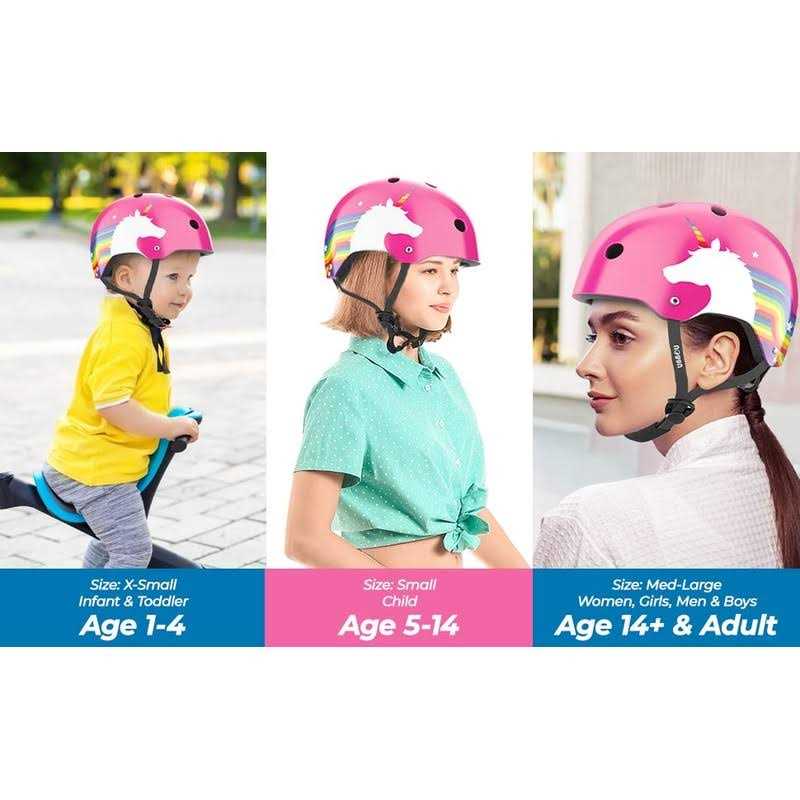 Noggn Bike Helmet for Kids, Girls and Boys Rainbow Unicorn - Image 4