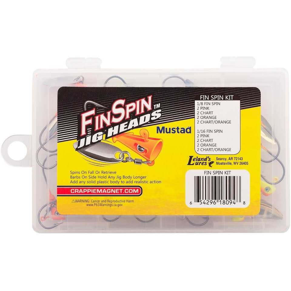 Crappie Magnet Jig Heads Size and Crappie Fin Kit Magnet 1/8 Spin 1/16