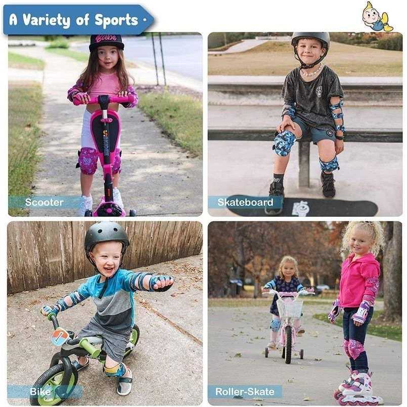 Simply Kids Knee and Elbow Pads with Bike Gloves Comfortable Toddler Protective Gear Set For Roller-Skating Skateboard - Image 5