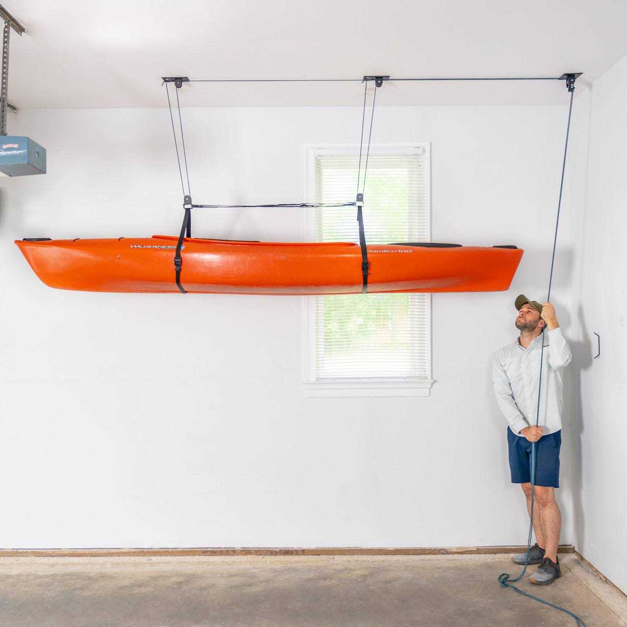 Teal Triangle Elite Kayak Pulley System, 150 lbs Ceiling Hoist, Kayaks, Canoes, and Paddleboards - Image 3