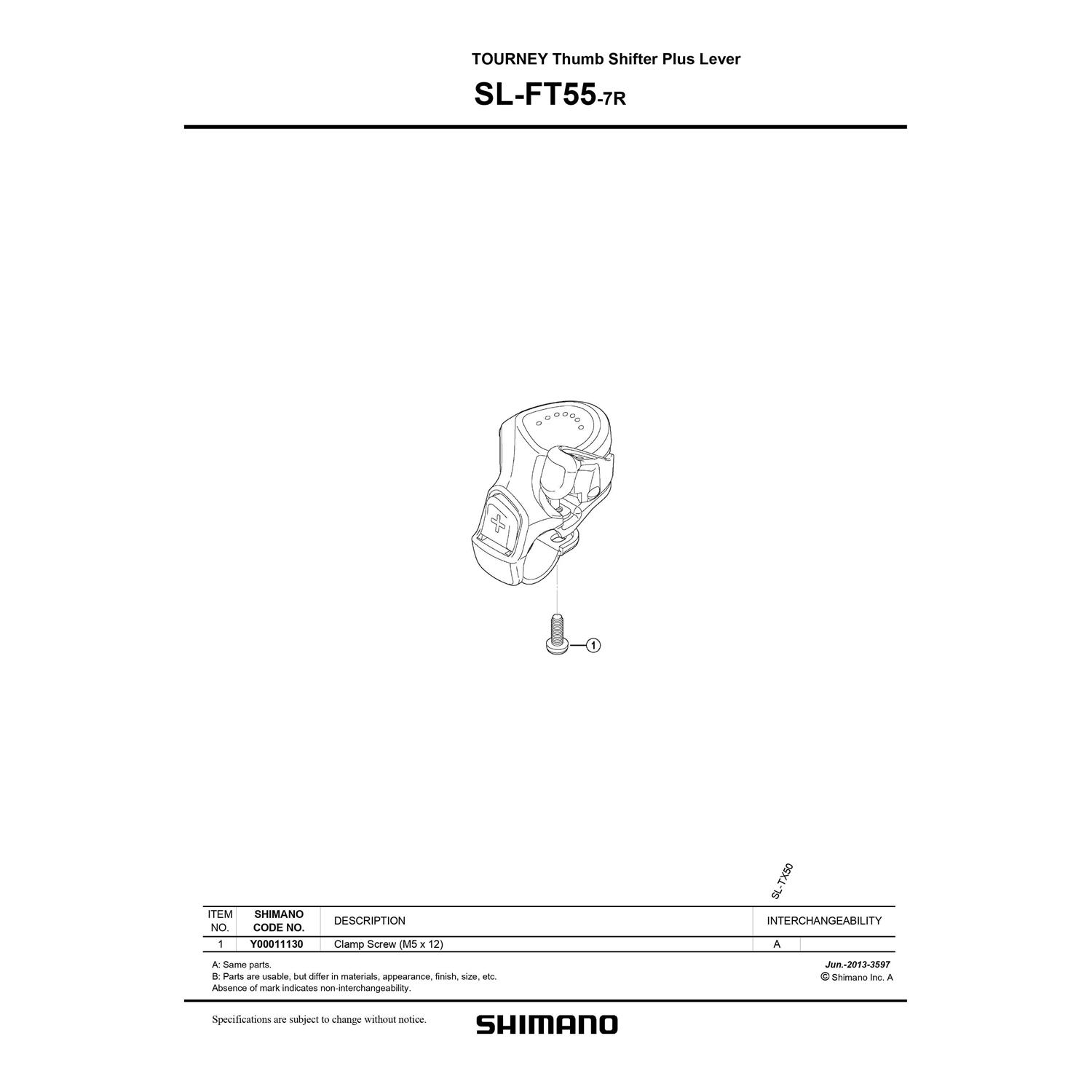 Shimano Tourney SL-FT55 7-Speed Right Thumb Shifter - Image 3