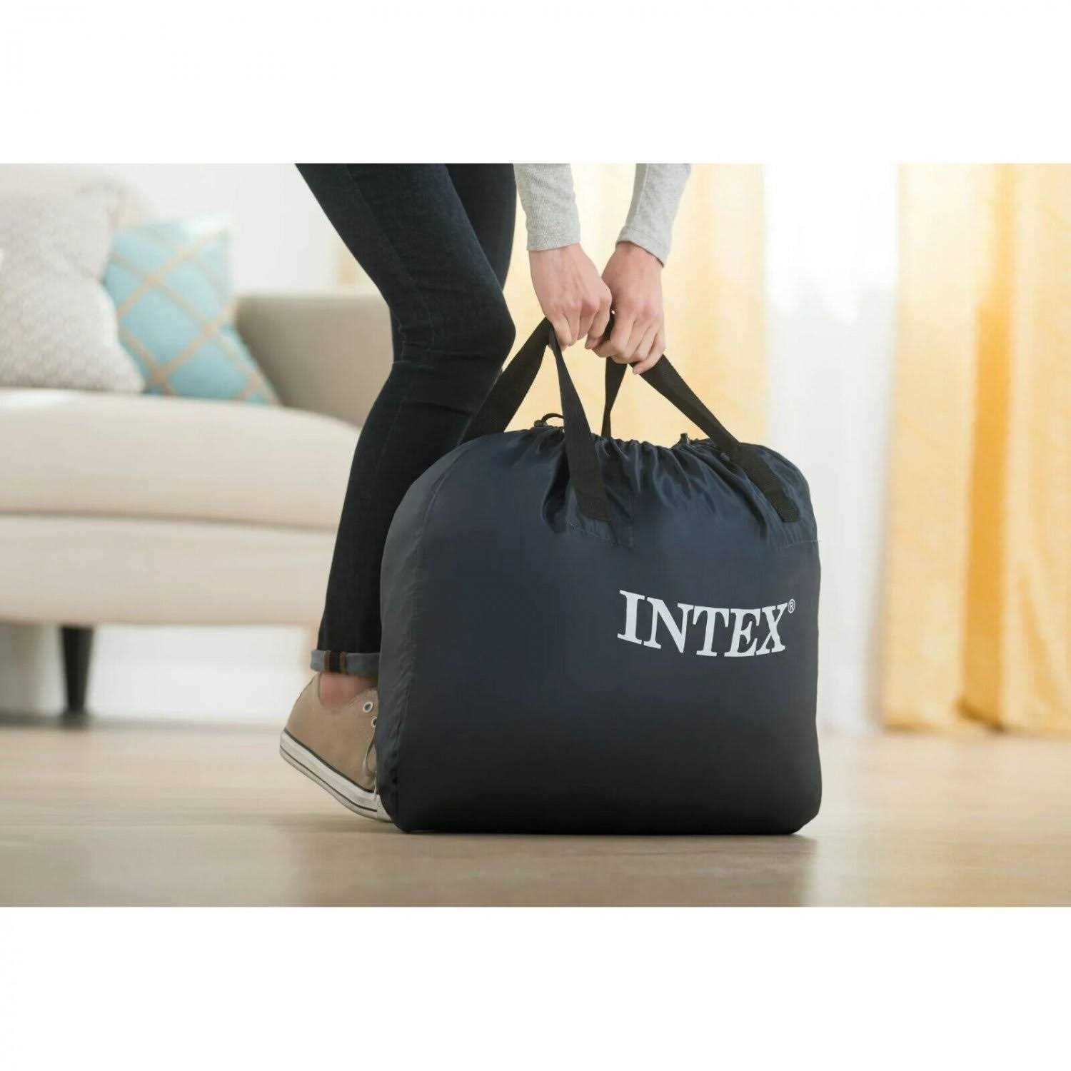 Intex Durabeam Headboard Air Mattress with Built-in Pump - Image 2