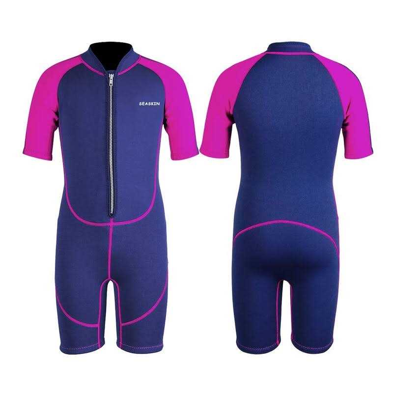 Seaskin Kids Wetsuit for Boys Girls Toddlers 2mm Front Zipper Shorty Wetsuits