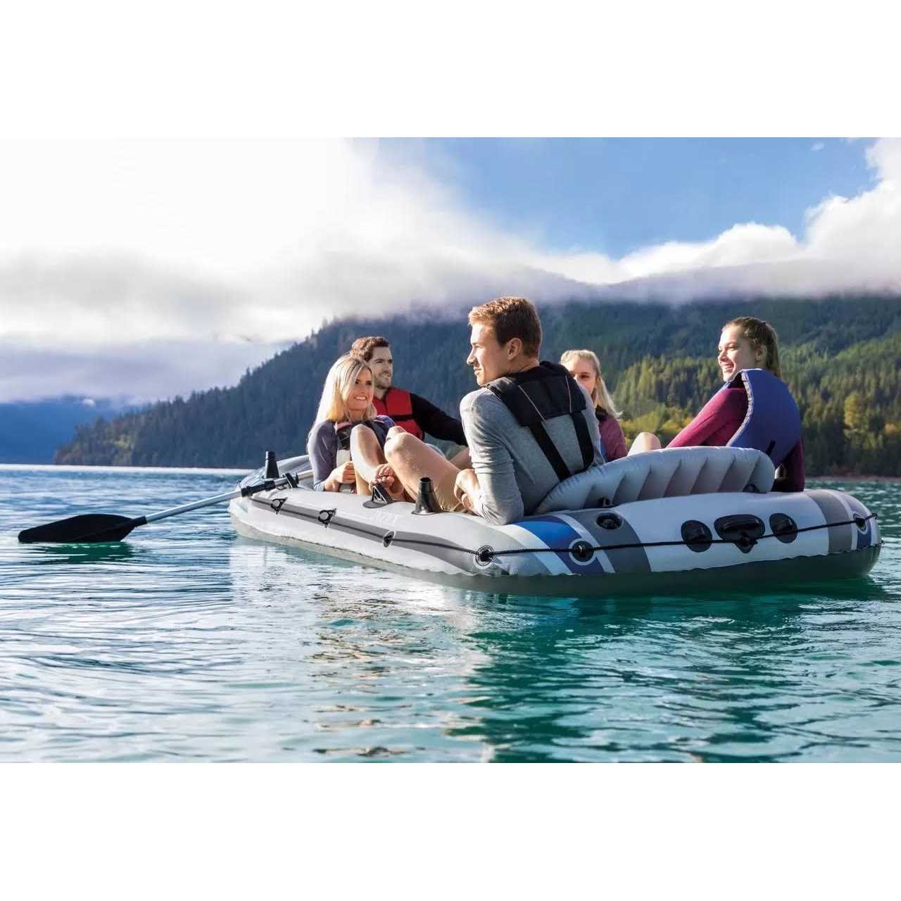 Intex Excursion 5 Person Inflatable Boat Set w/ 2 Oars - Image 3