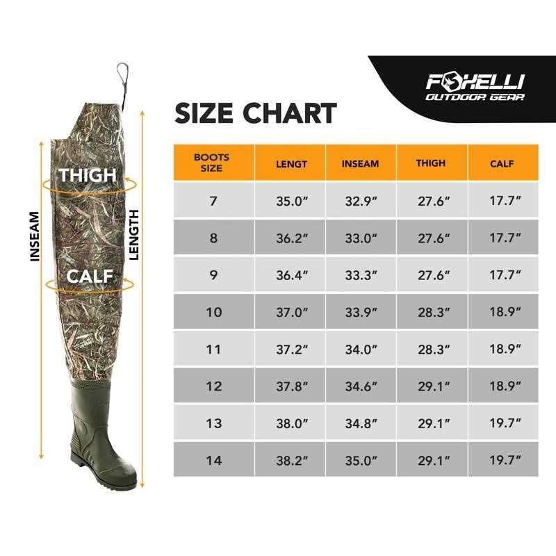 Foxelli Hip Waders – Waterproof Camo Hip Waders for Men & Women with Boots Lightweight Wading Hip Boots for Fishing & Hunting - Image 4