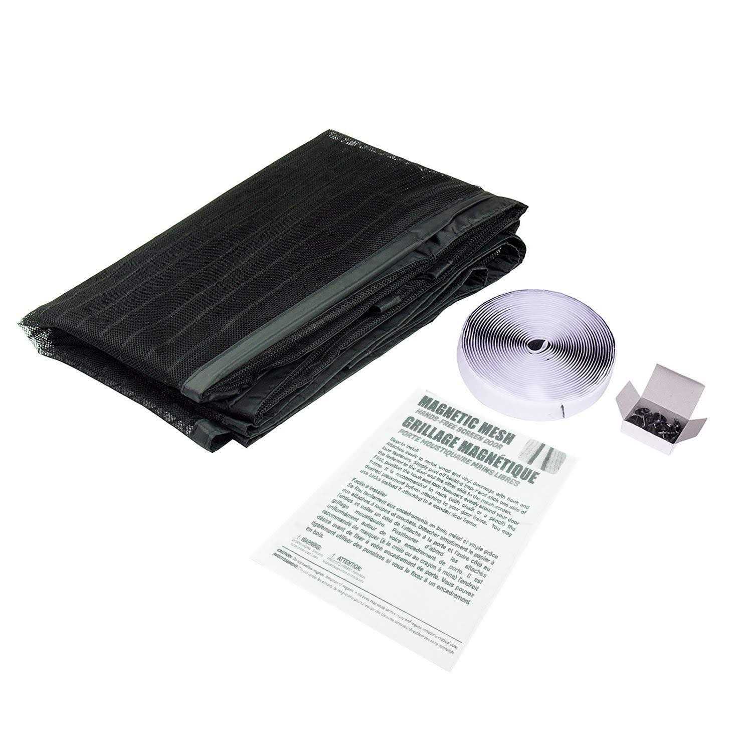 Large Hands Free Mesh Screen Net Door Magic Curtain with Heavy Duty Magnets Full Frame Velcro Mesh Curtain fit up to 72 inch x 80 inch Inchs Door - Image 2