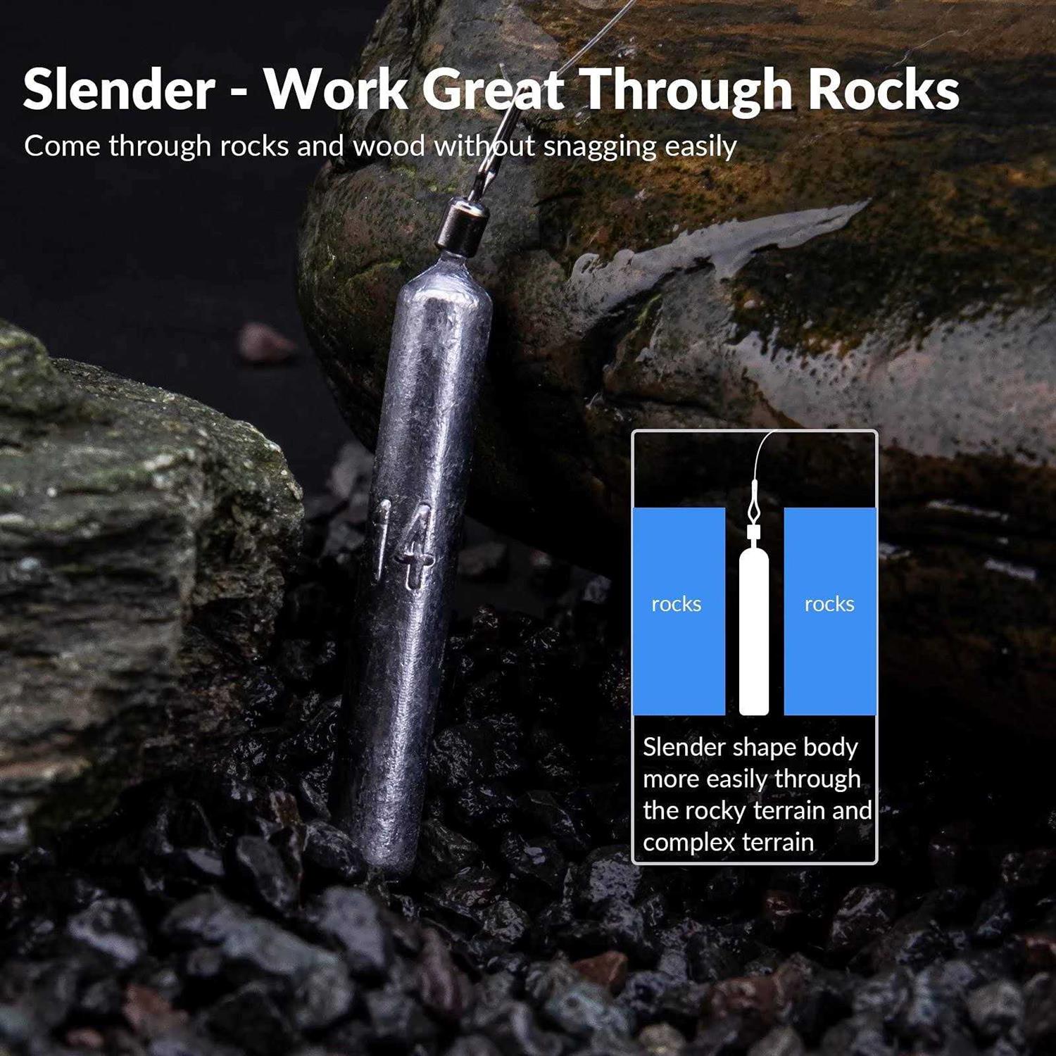 THKFISH Fishing Weights Fishing Sinker Drop Shot Weights Fishing Weights Kit Drop Shot Rig Wacky Hooks Offset Hooks Fishing Tackle 28pcs 103pcs A-2 - Image 5