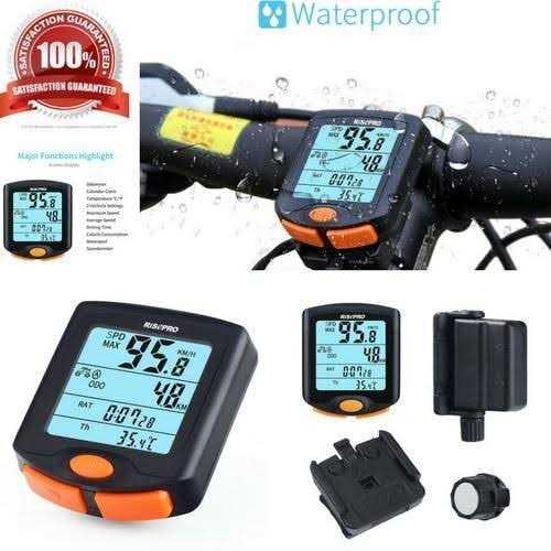 Bike Computer Risepro Wireless Bicycle Speedometer Bike Odometer Cycling Multi Function Waterproof 4 Line Display with Backlight Yt-813 - Image 3