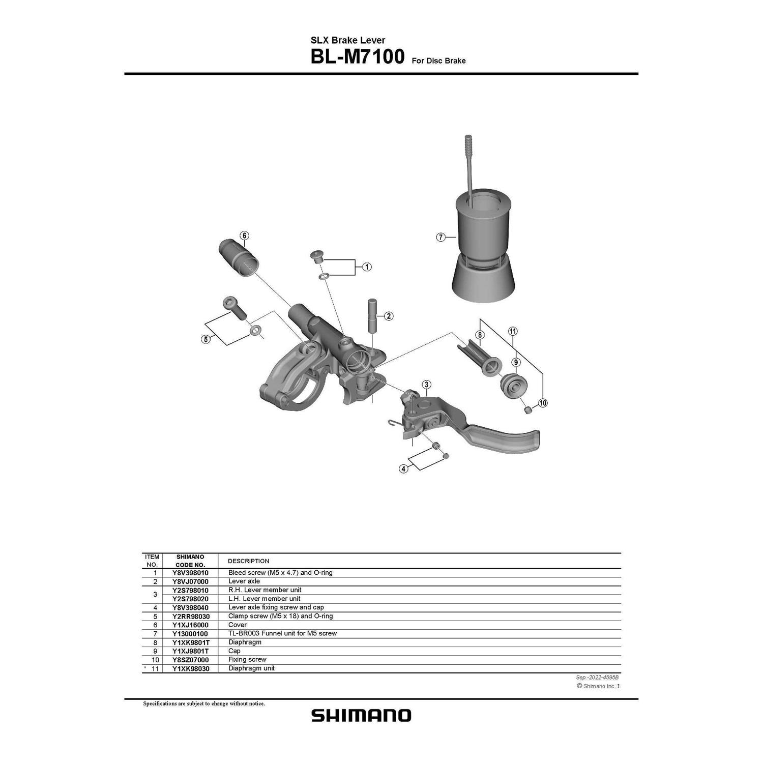Shimano BL-M7100 Lever Member Unit - Image 5