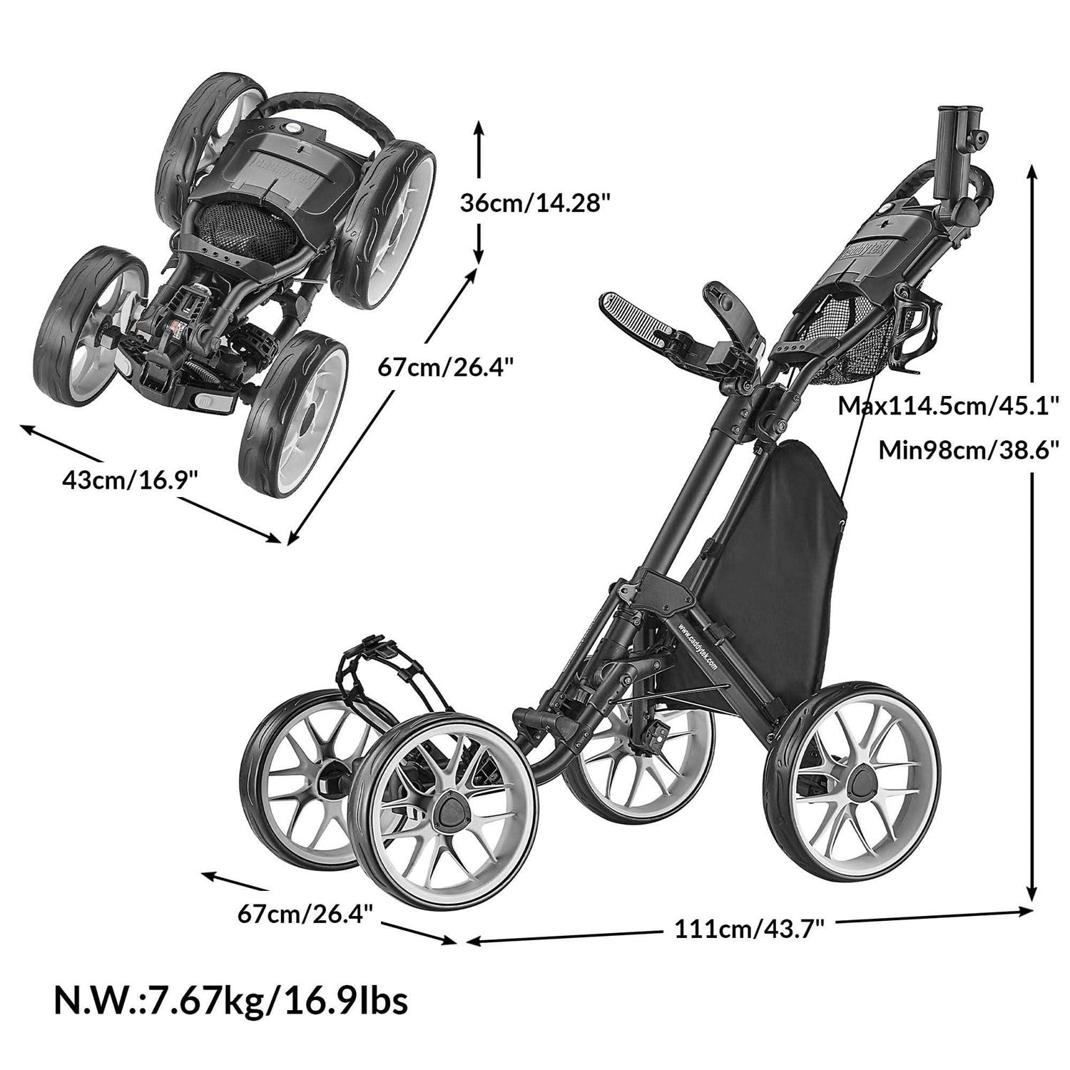 Caddytek CaddyCruiser One V8 Golf Push Cart - Image 3