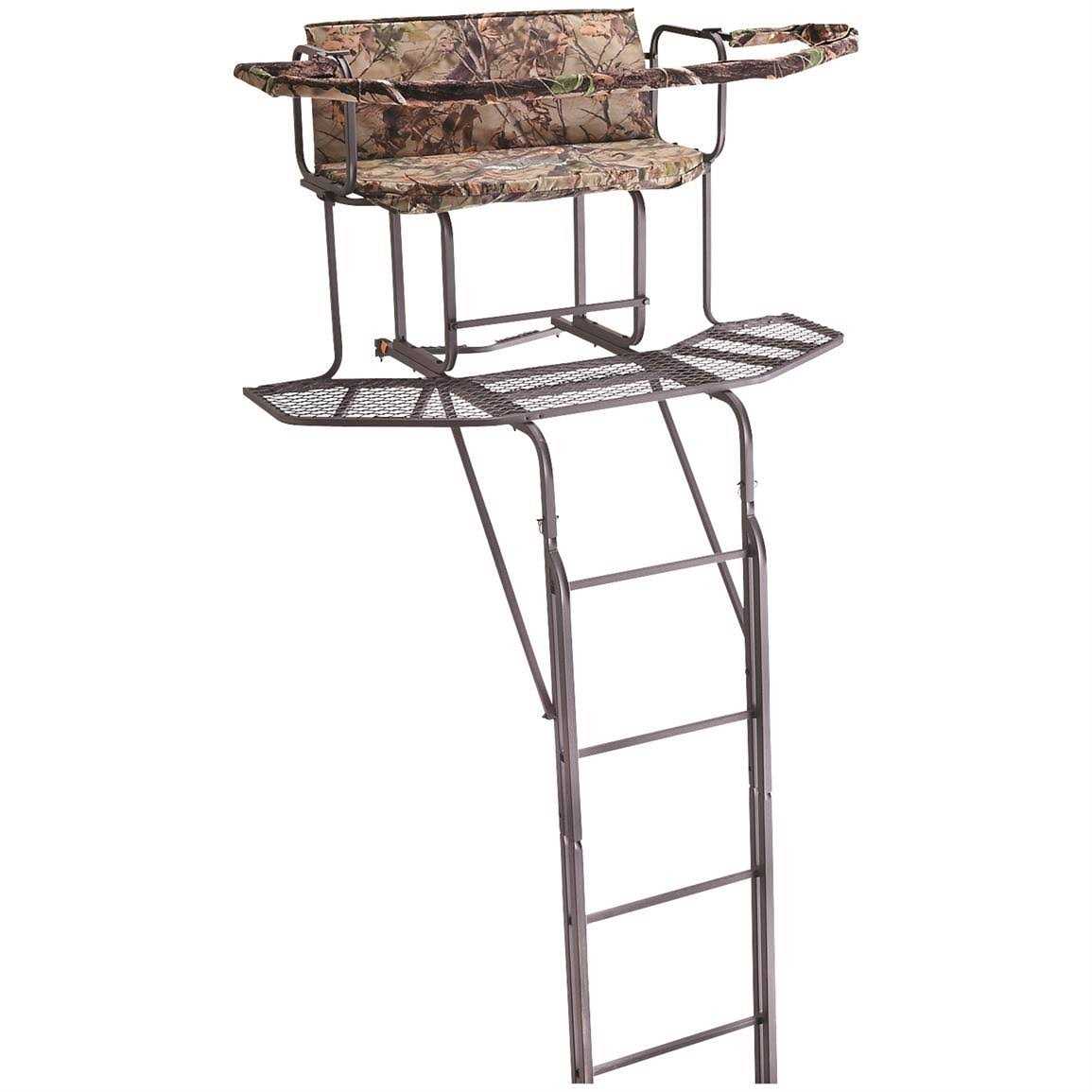 Guide Gear 20' 2-man Double Rail Ladder Tree Stand with Hunting Blind