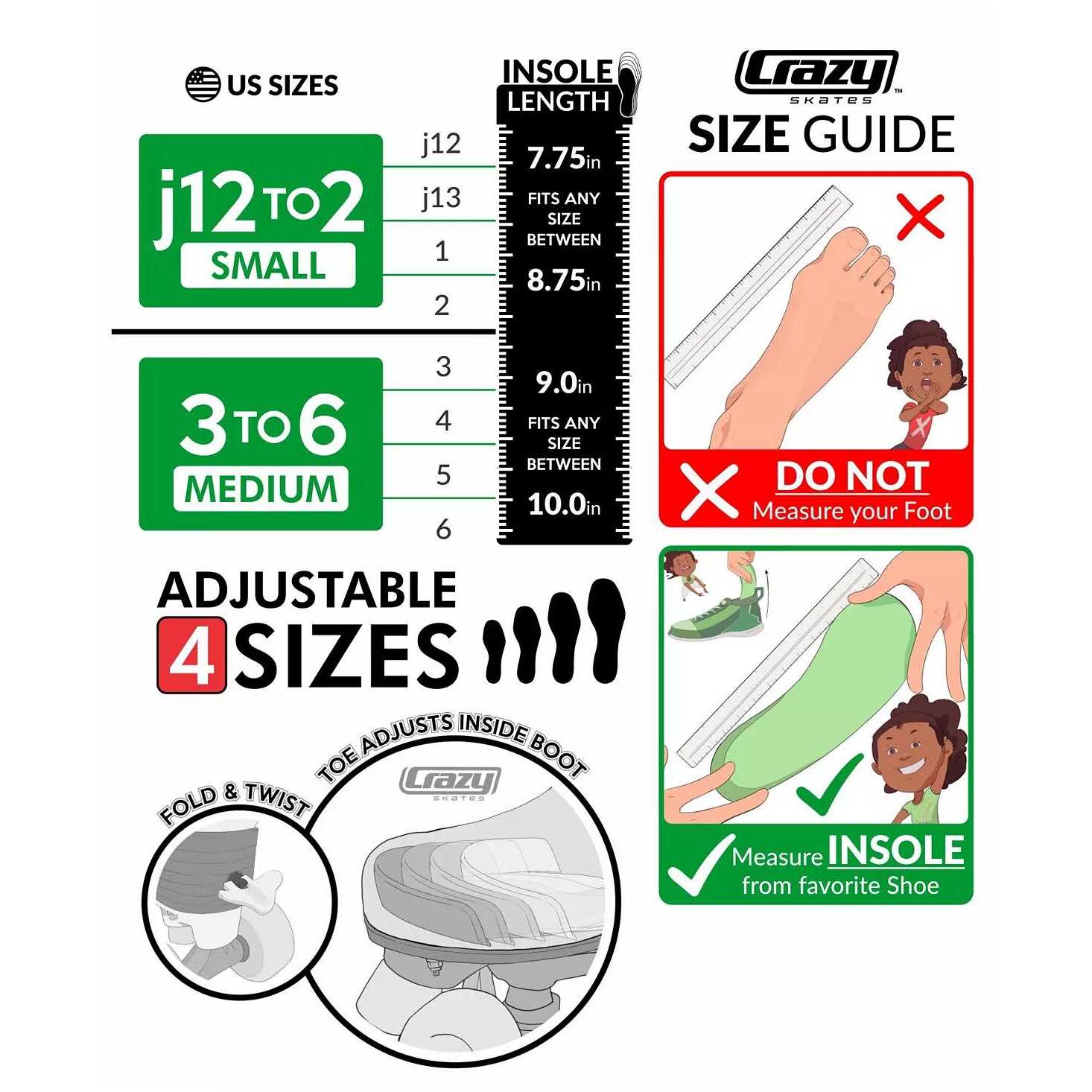 Crazy Skates Trolls Size Adjustable Roller Skates - Image 4