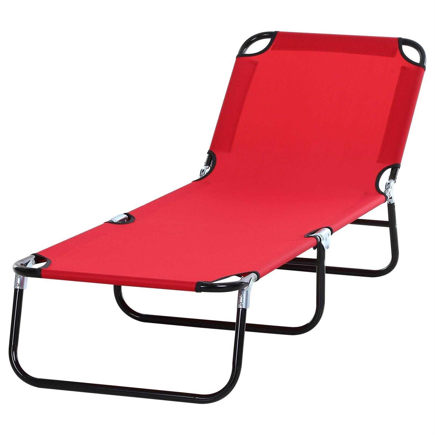 Outsunny Folding Chaise Lounge Pool - Image 2
