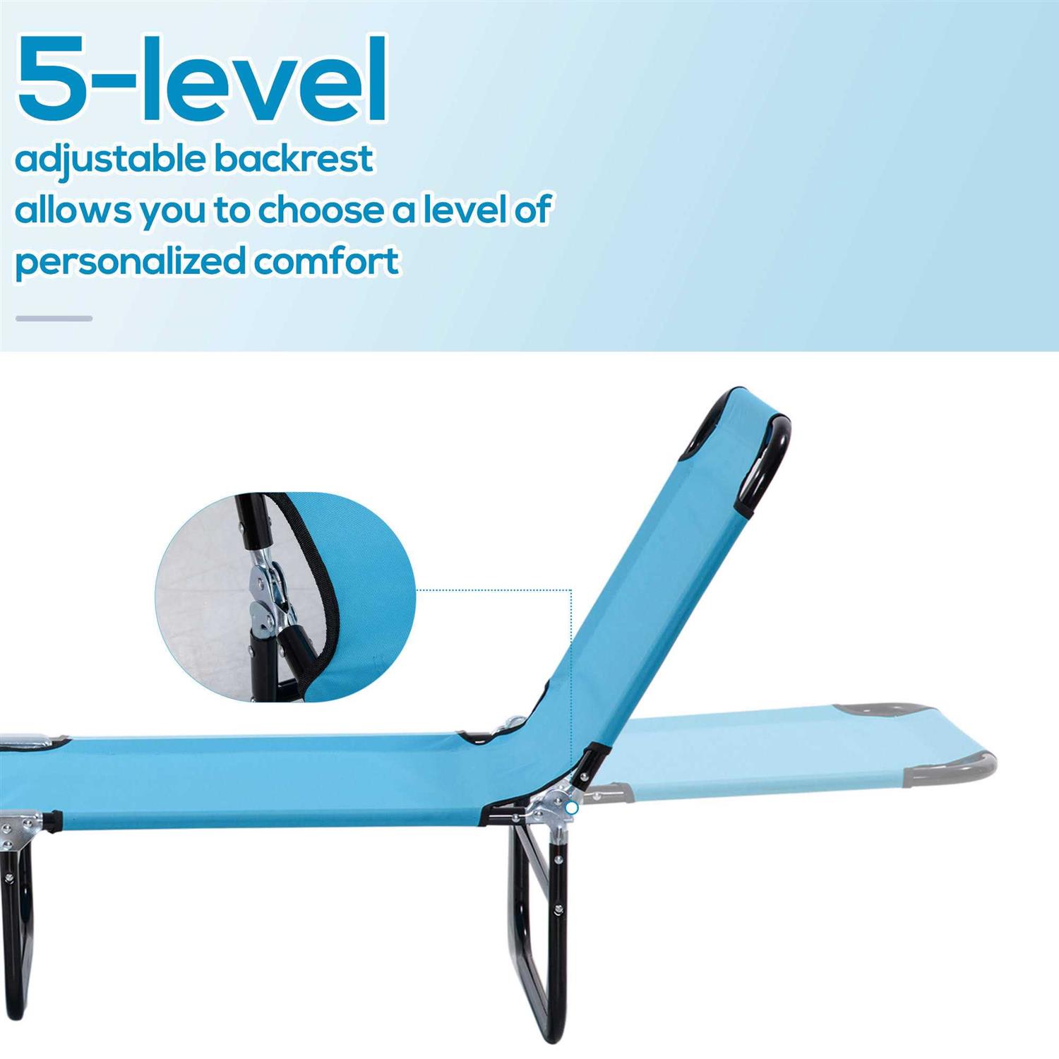Outsunny Folding Chaise Lounge Pool - Image 4