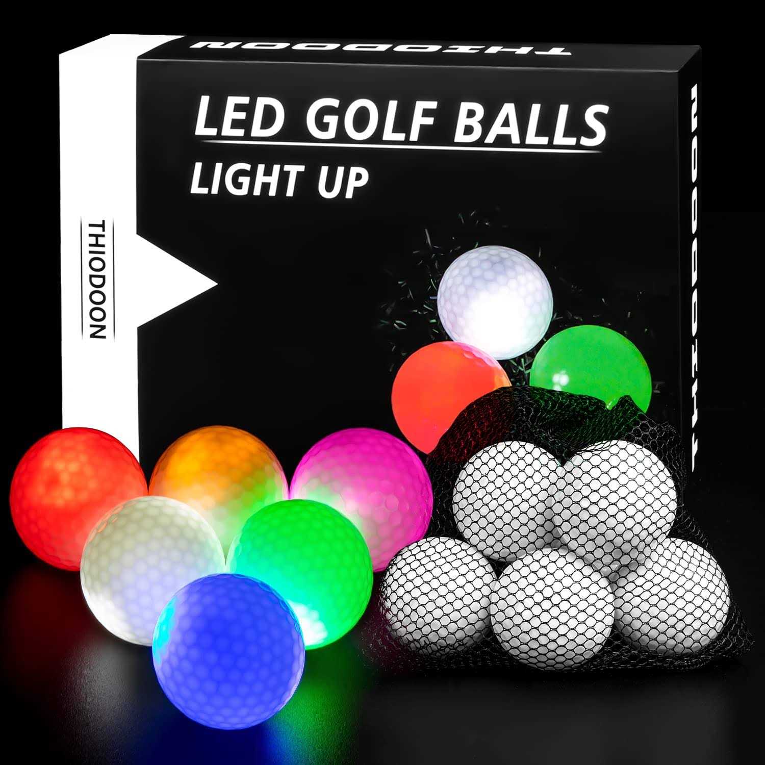 THIODOON Glow in The Dark Golf Balls Light up Led Golf Balls Night Golf - Image 4