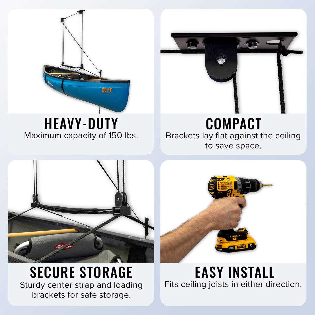 storeyourboard SUP and Surfboard Ceiling Hoist Essential Garage Storage Pulley - Image 4