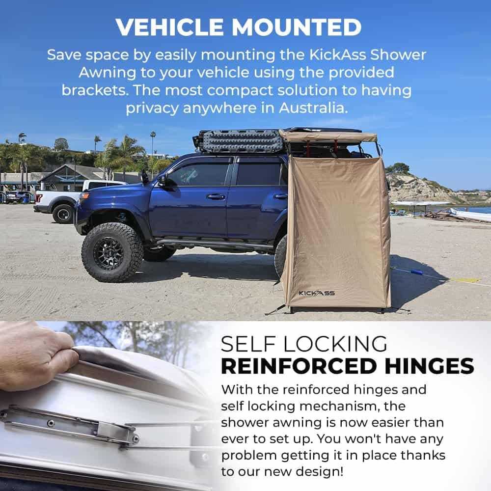 KickAss Premium Shower Tent Awning with Roof - Image 4