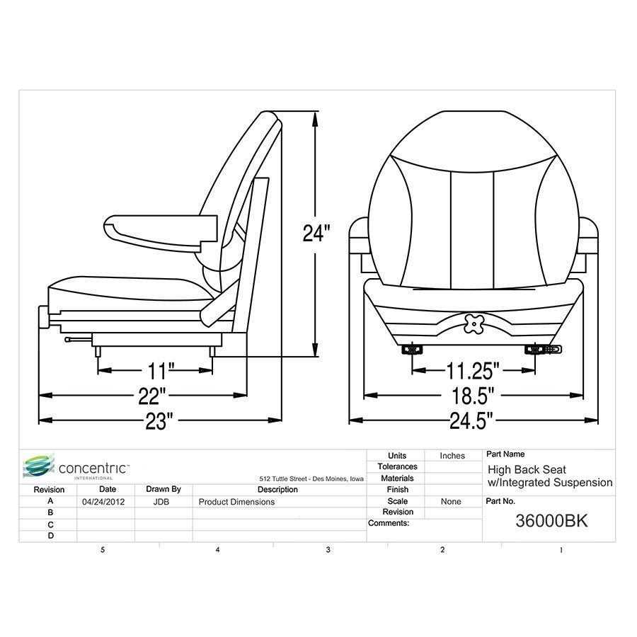 Black Talon High-Back Suspension Seat with Folding Armrests - Image 4