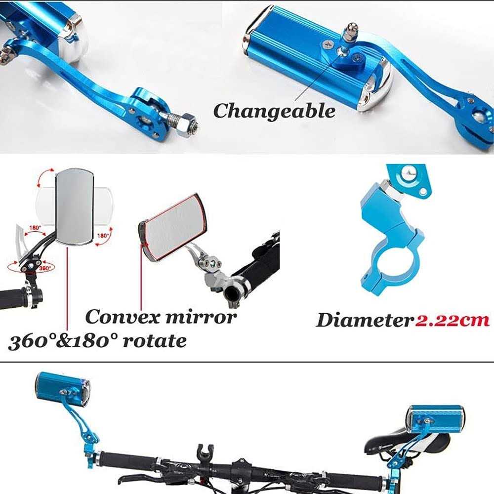 Bike Mirrors Handlebar Rearview Mirror Bicycle Mirrors for Handlebars 2 pack - Image 5