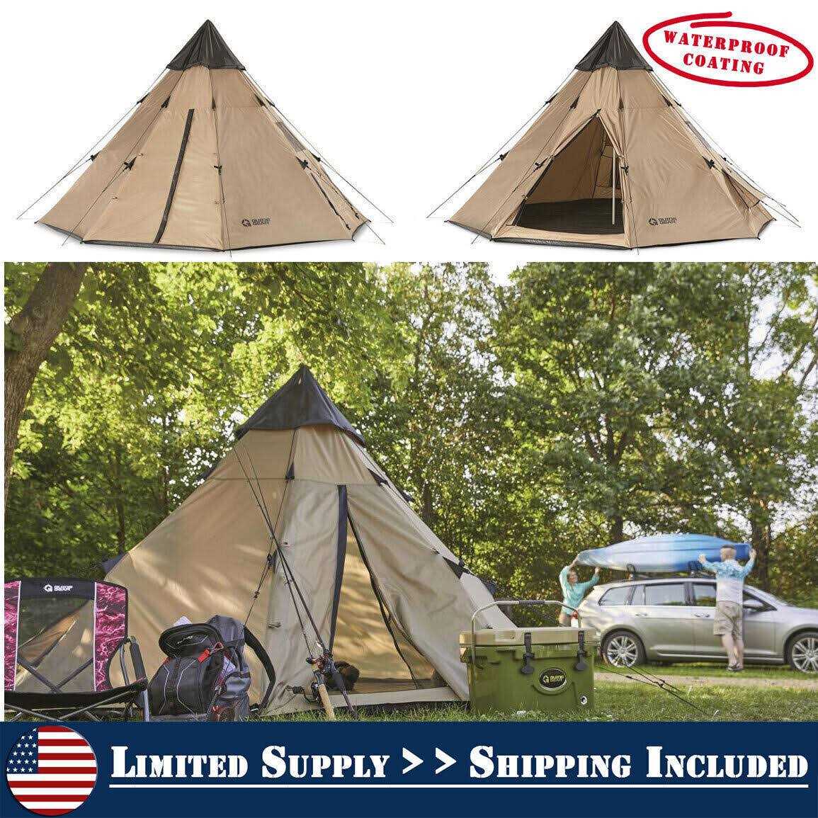 Guide Gear 10' x 10' Teepee Tent - Image 4