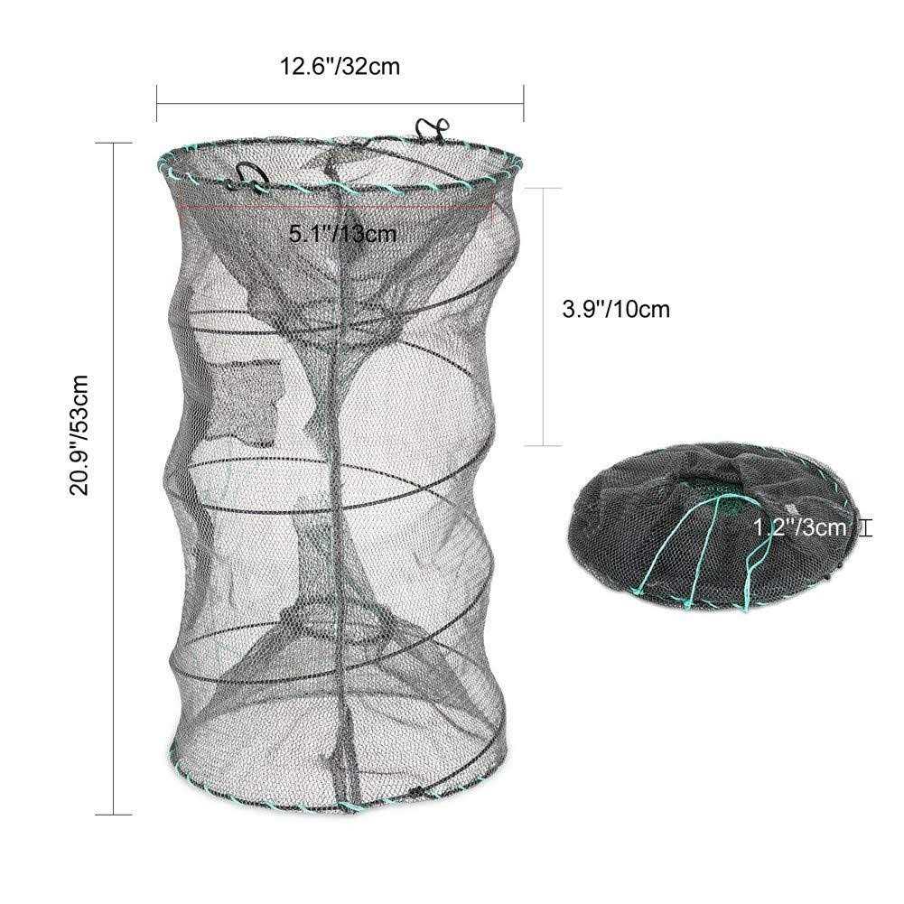 Ieasky Fishing Bait Trap,2 Packs Crab Trap Minnow Trap Crawfish Trap Lobster Shrimp Collapsible Cast Net Fishing Nets Portable Folded Fishing Accessories - Image 4
