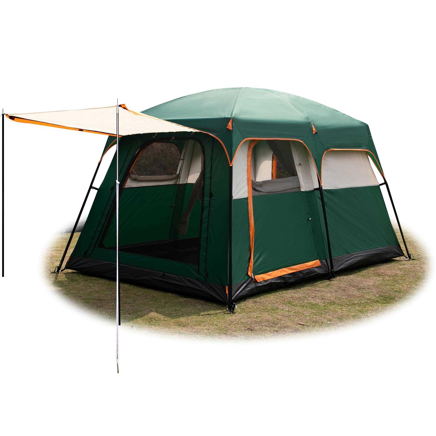 KTT Instant Tent 6/12 Person,Large Family Cabin Tents,Automatic pop up Tent Build Quickly in 60S,2 Rooms,2 Top Windows,3 Doors and 3 Windows