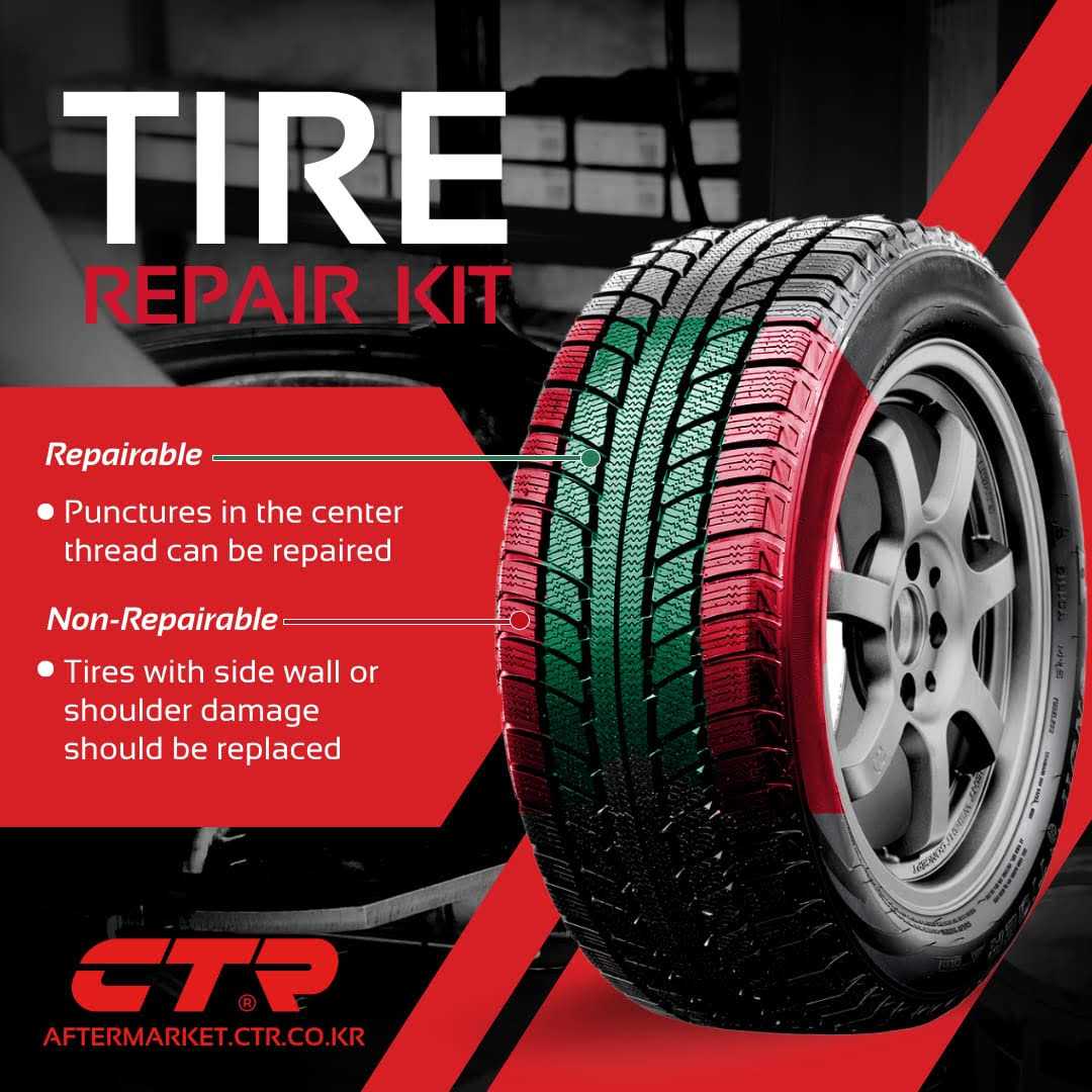 CTR Heavy Duty Tire Repair Kit 68pcs All-in-One Universal Tire Plug Tools for Tubeless Tyre Flats for Cars - Image 3