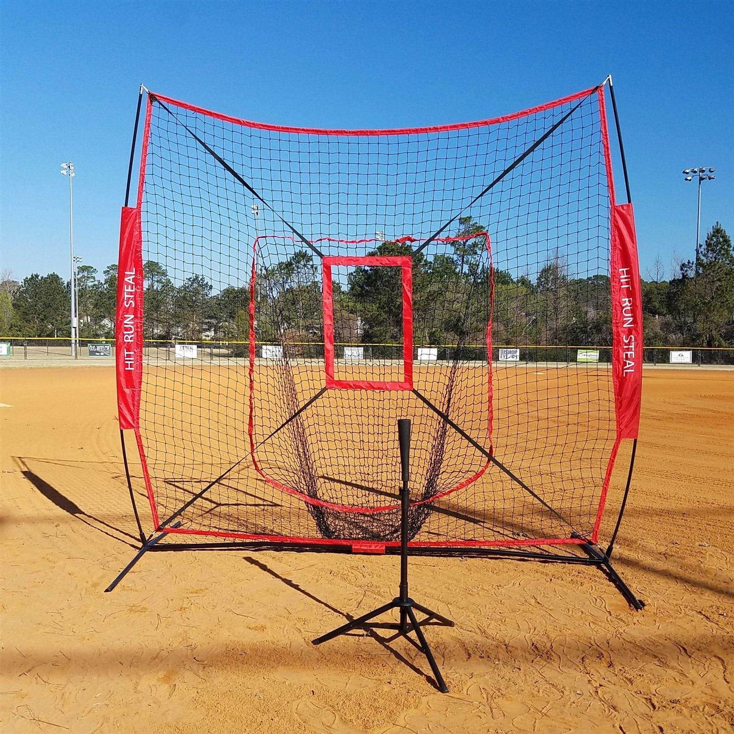Sport Nets Baseball/Softball Hitting Net 7 x 7 Practice Large Mouth Net with Bow Frame - Image 3