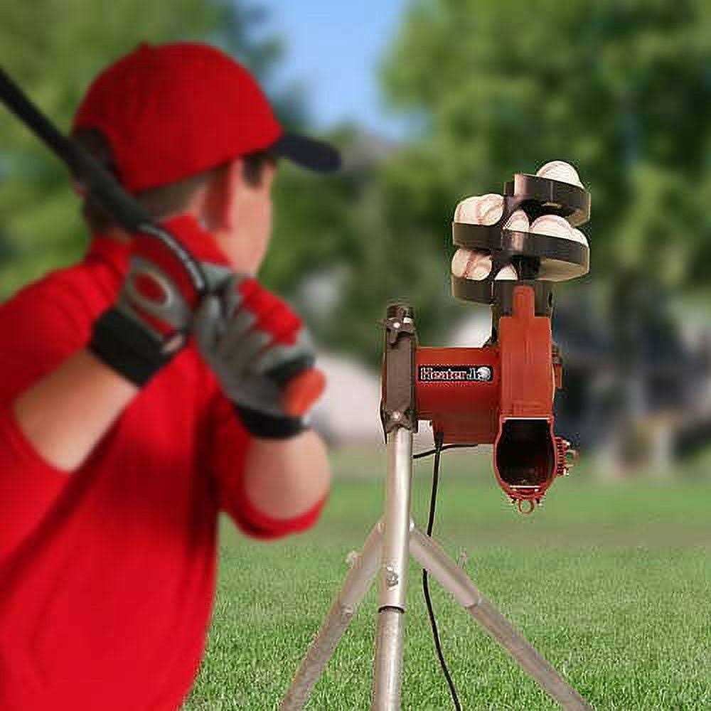 Heater Sports Jr. Real Baseball Pitching Machine with Ball Feeder ...