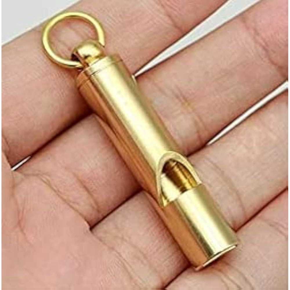 Loudest Brass Whistle Top-notch Premium Emergency Whistle Single Piece Construction - Image 3