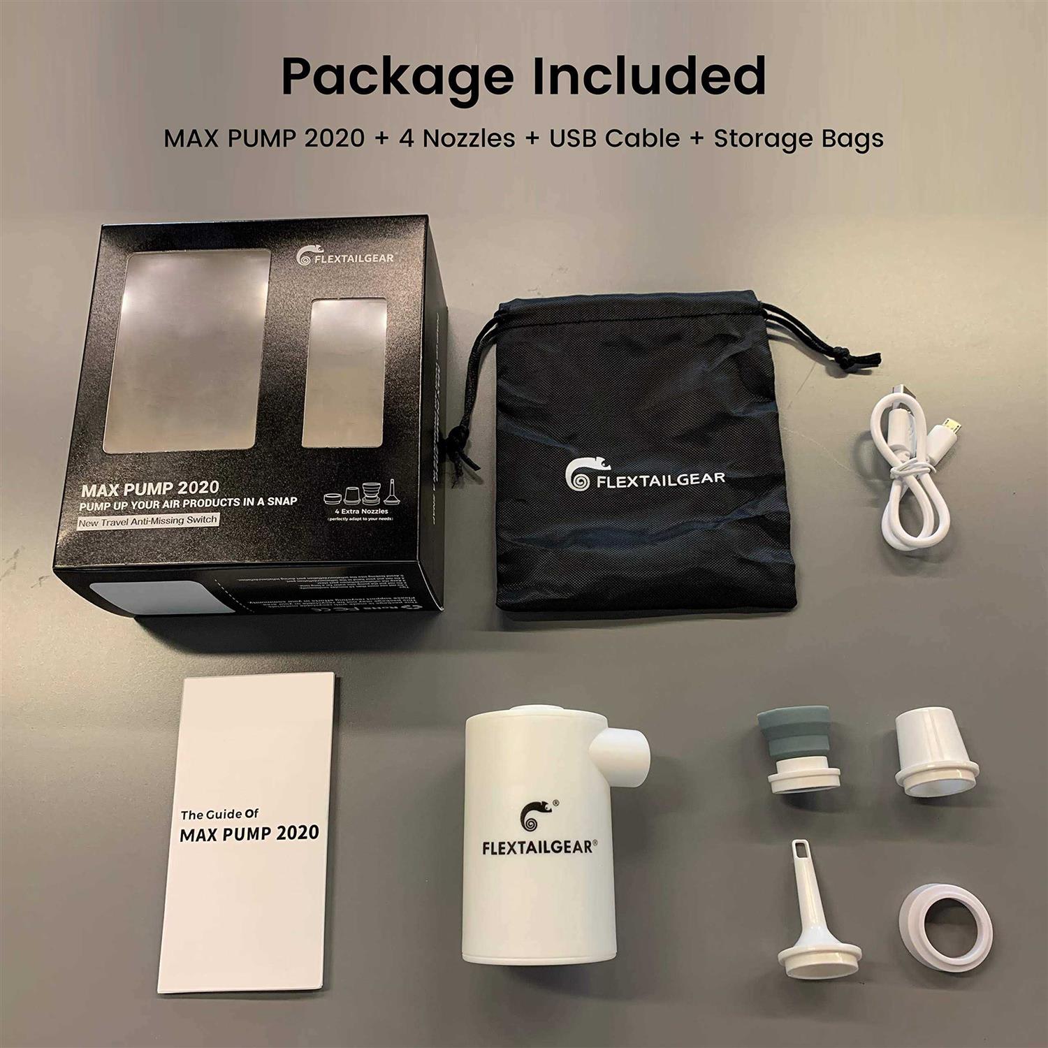 FLEXTAILgEAR MAX Pump 2020 Portable Air Pump with 3600mAH Battery USB Rechargeable Air Pump-Quick Inflate Deflate for Air Mattre - Image 3