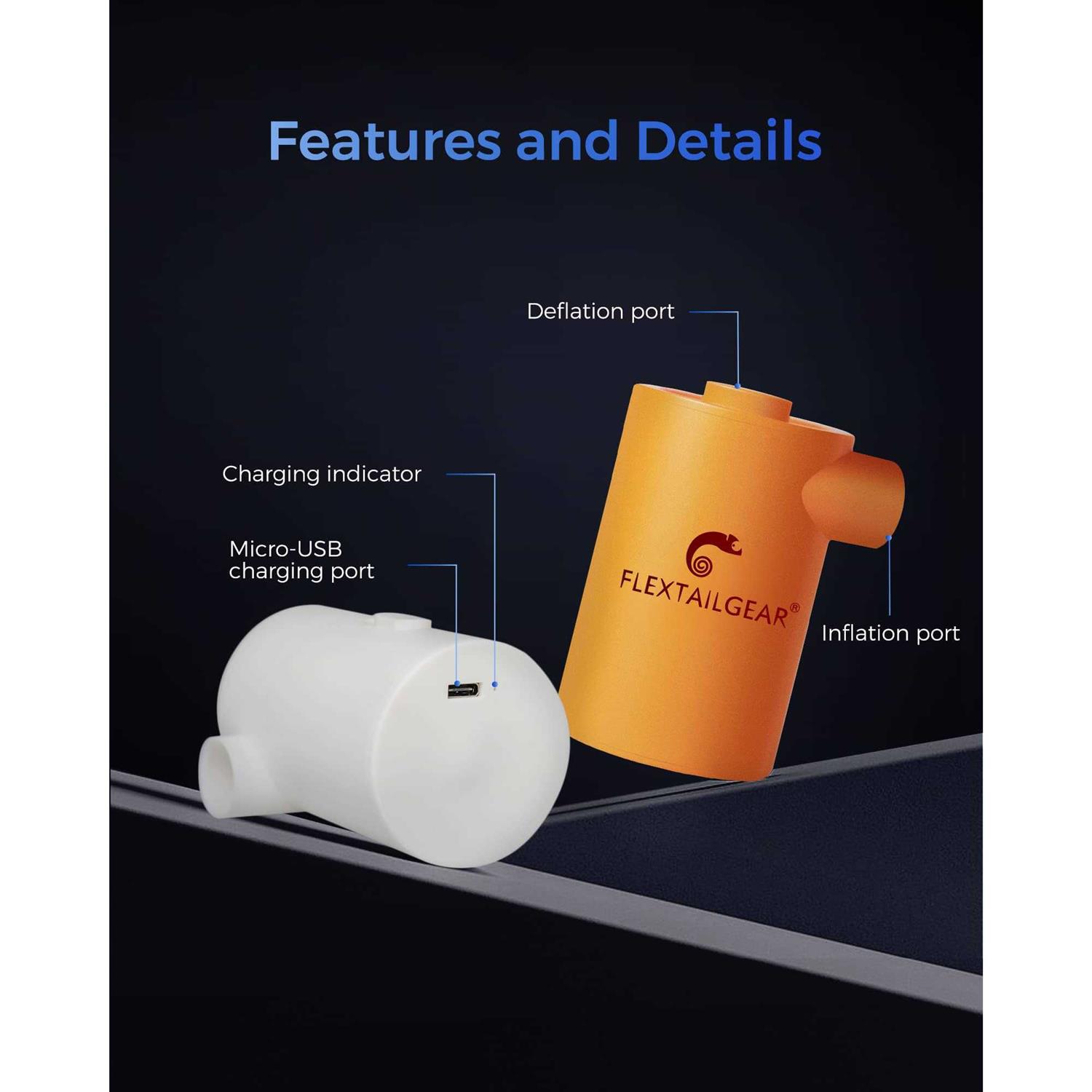 FLEXTAILgEAR MAX Pump 2020 Portable Air Pump with 3600mAH Battery USB Rechargeable Air Pump-Quick Inflate Deflate for Air Mattre - Image 5