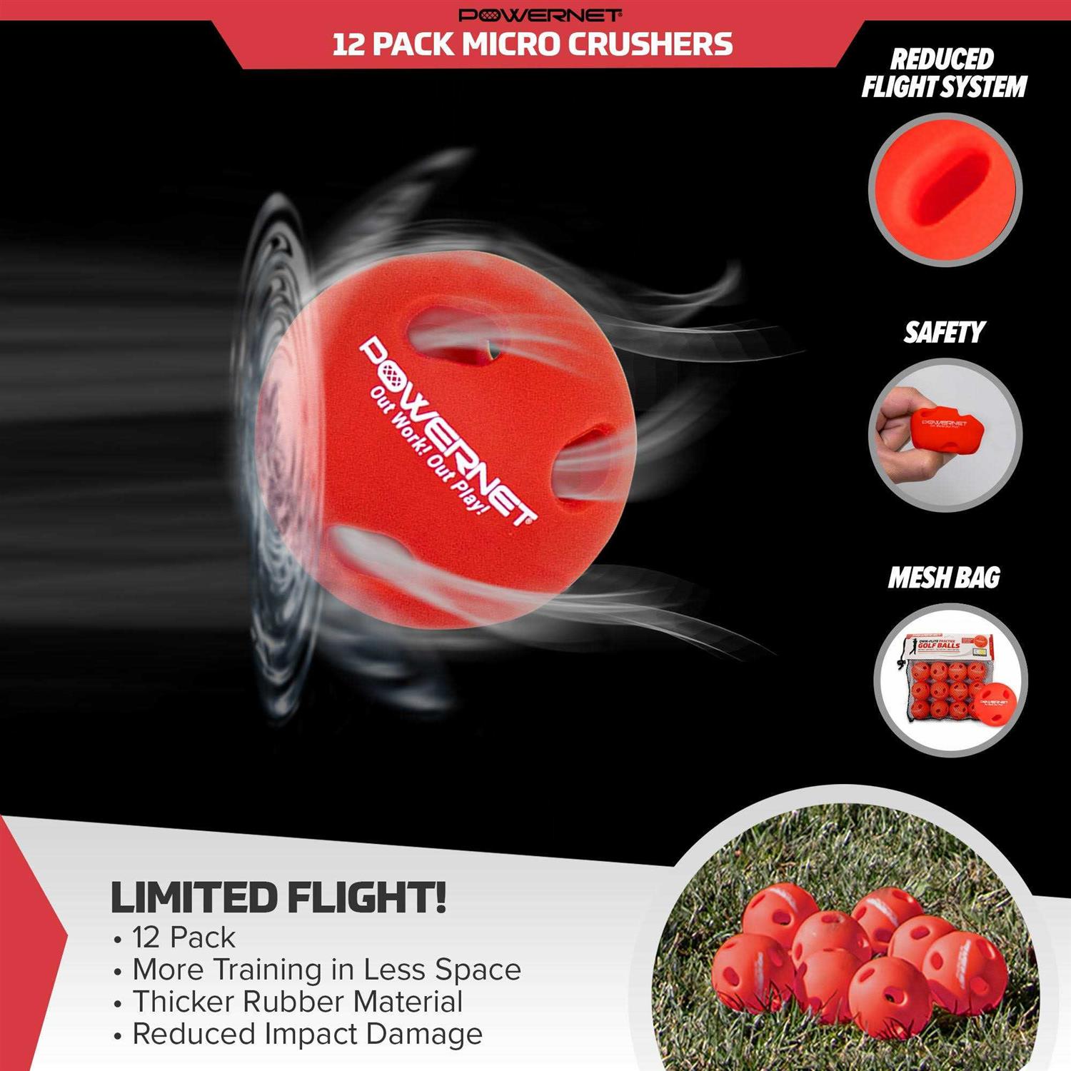 Powernet 12-Pack Micro Crushers Limited Flight Training Baseballs - Image 5