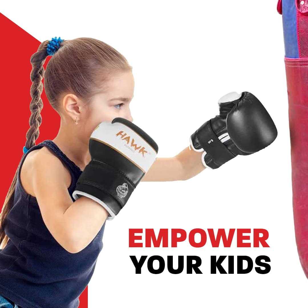 Hawk Sports Kids Boxing Gloves for Kids Children Youth Punching Bag Kickboxing Muay Thai Mitts MMA Training Sparring Gloves - Image 3