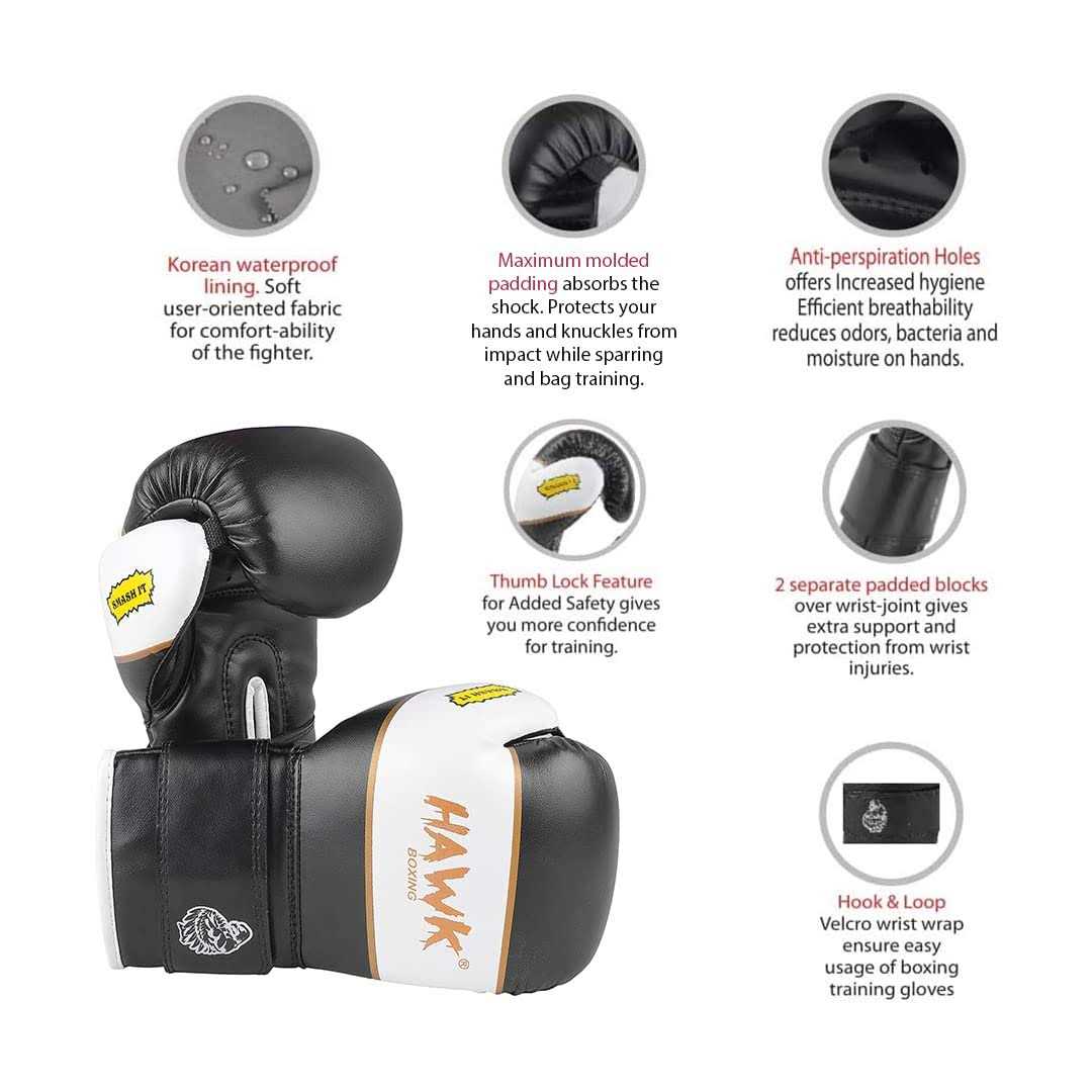 Hawk Sports Kids Boxing Gloves for Kids Children Youth Punching Bag Kickboxing Muay Thai Mitts MMA Training Sparring Gloves - Image 5