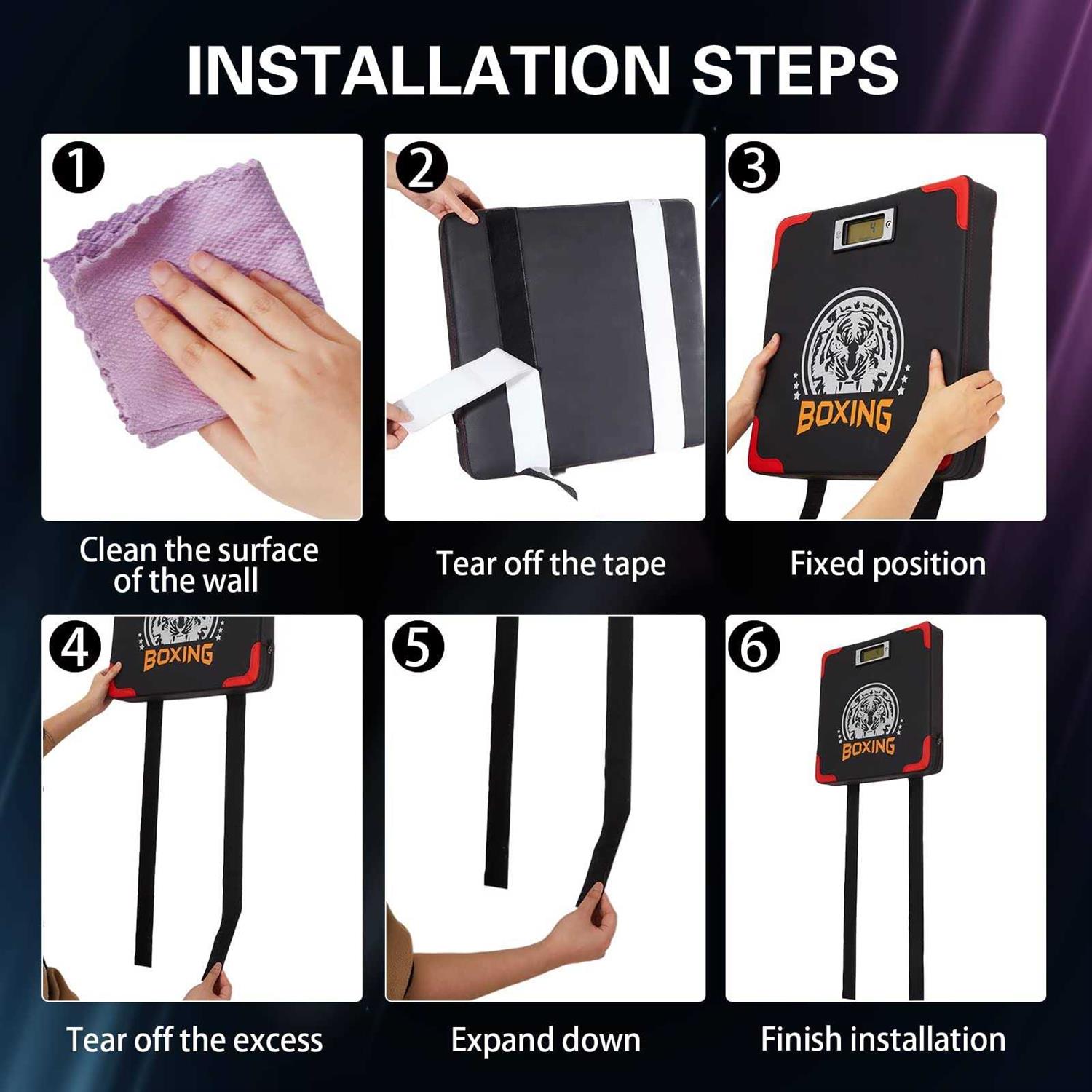 Hoteam Strength Tester Punch Force Sensor Adjustable Height Boxing Training Equipment Wall Mounted Boxing Boxer Boxing Machine Wall Punch Pad Boxing - Image 2