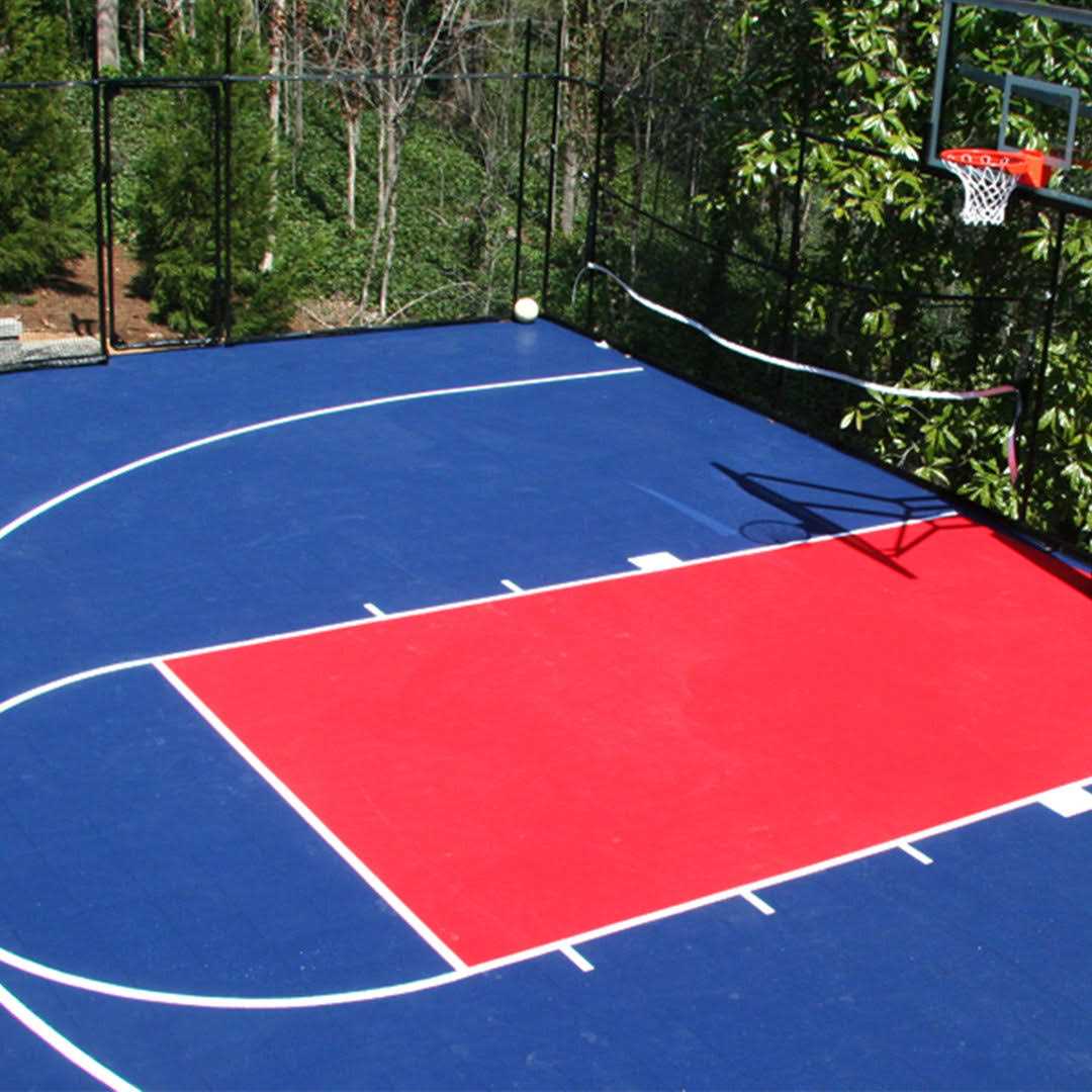 Outdoor Basketball Court 12 x 12 Plastic Interlocking Deck Tile FlooringInc